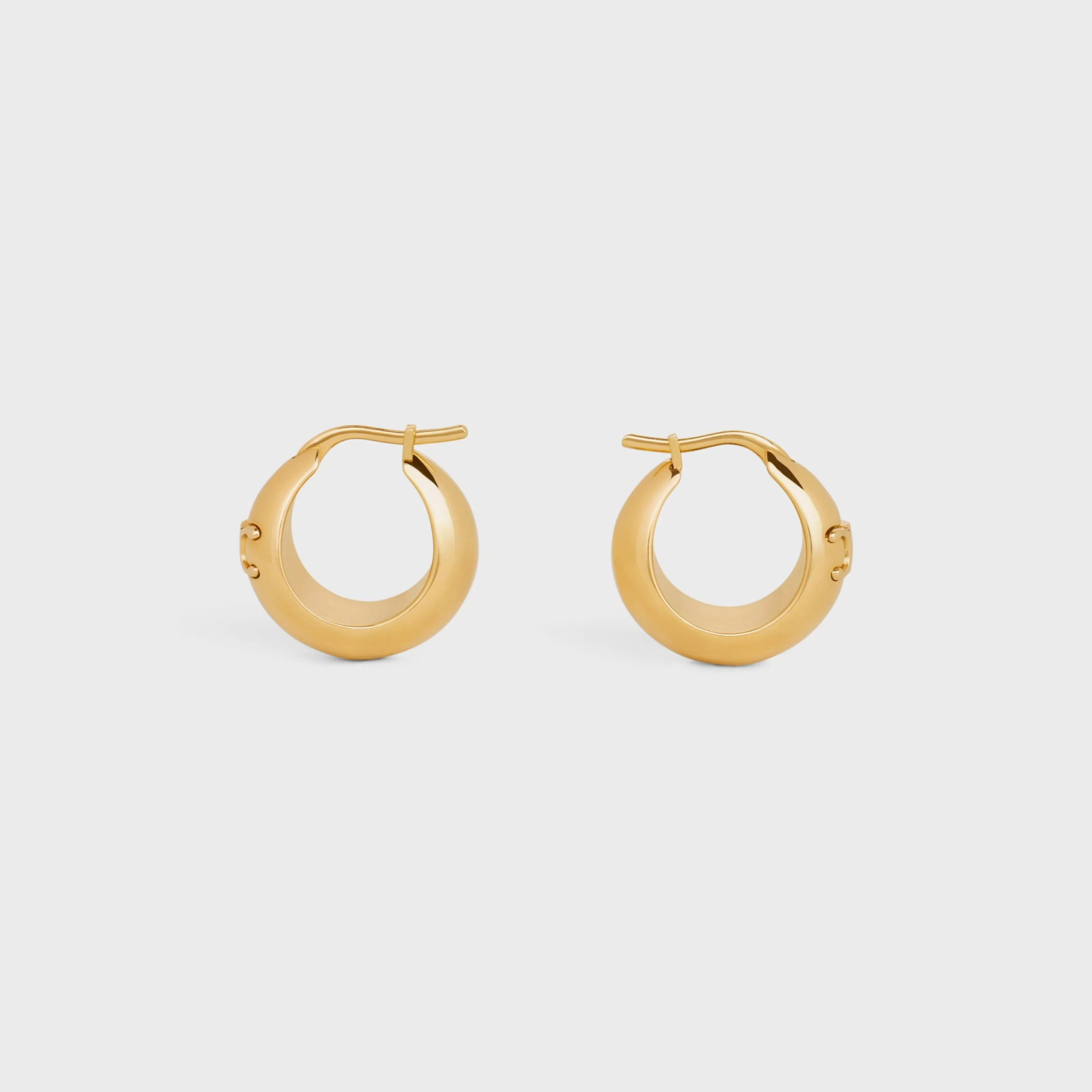 Triomphe Bold Hoops in Brass with Gold Finish^CELINE Online