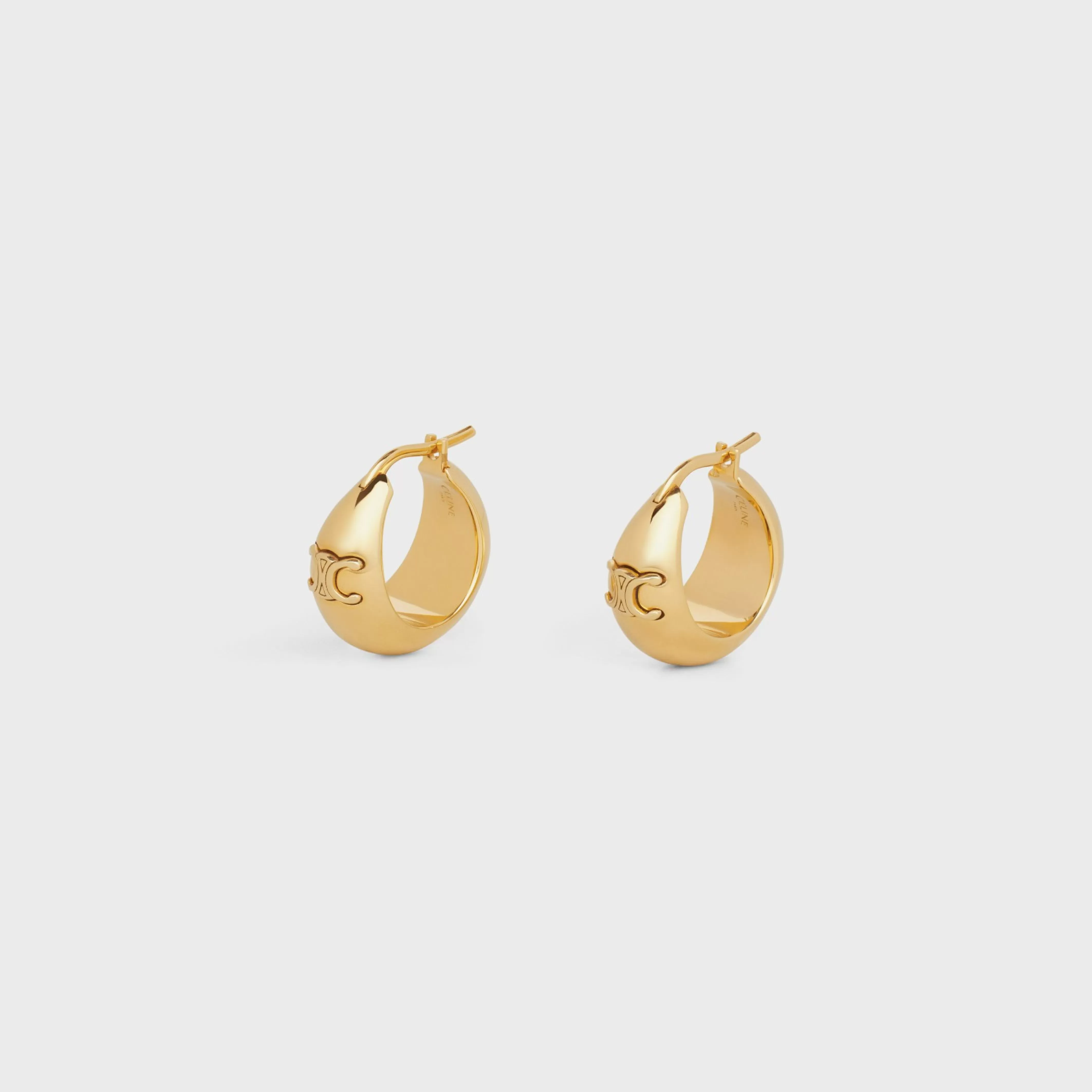 Triomphe Bold Hoops in Brass with Gold Finish^CELINE Online