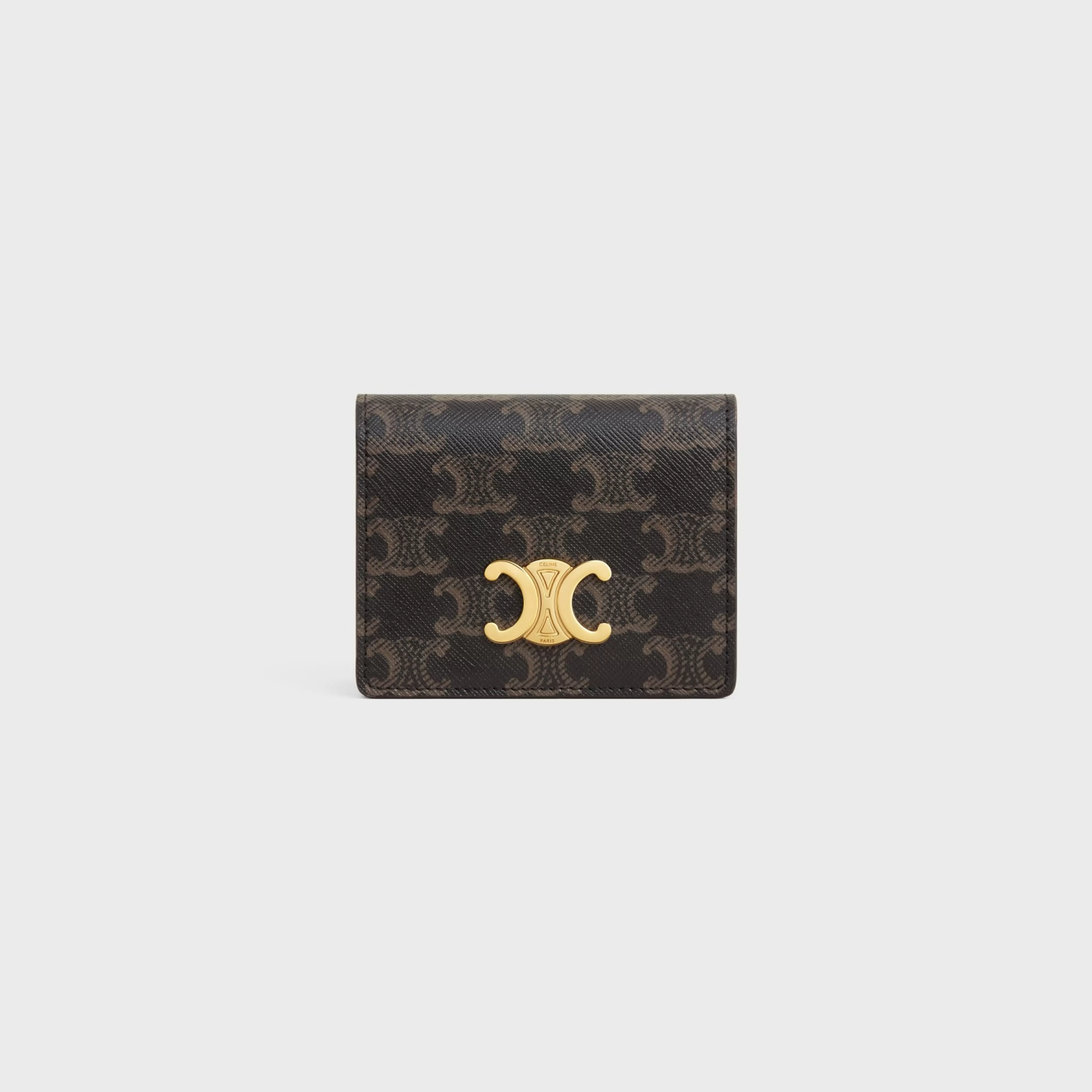 TRIOMPHE BUSINESS CARD HOLDER in Triomphe Canvas AND Lambskin^CELINE Clearance