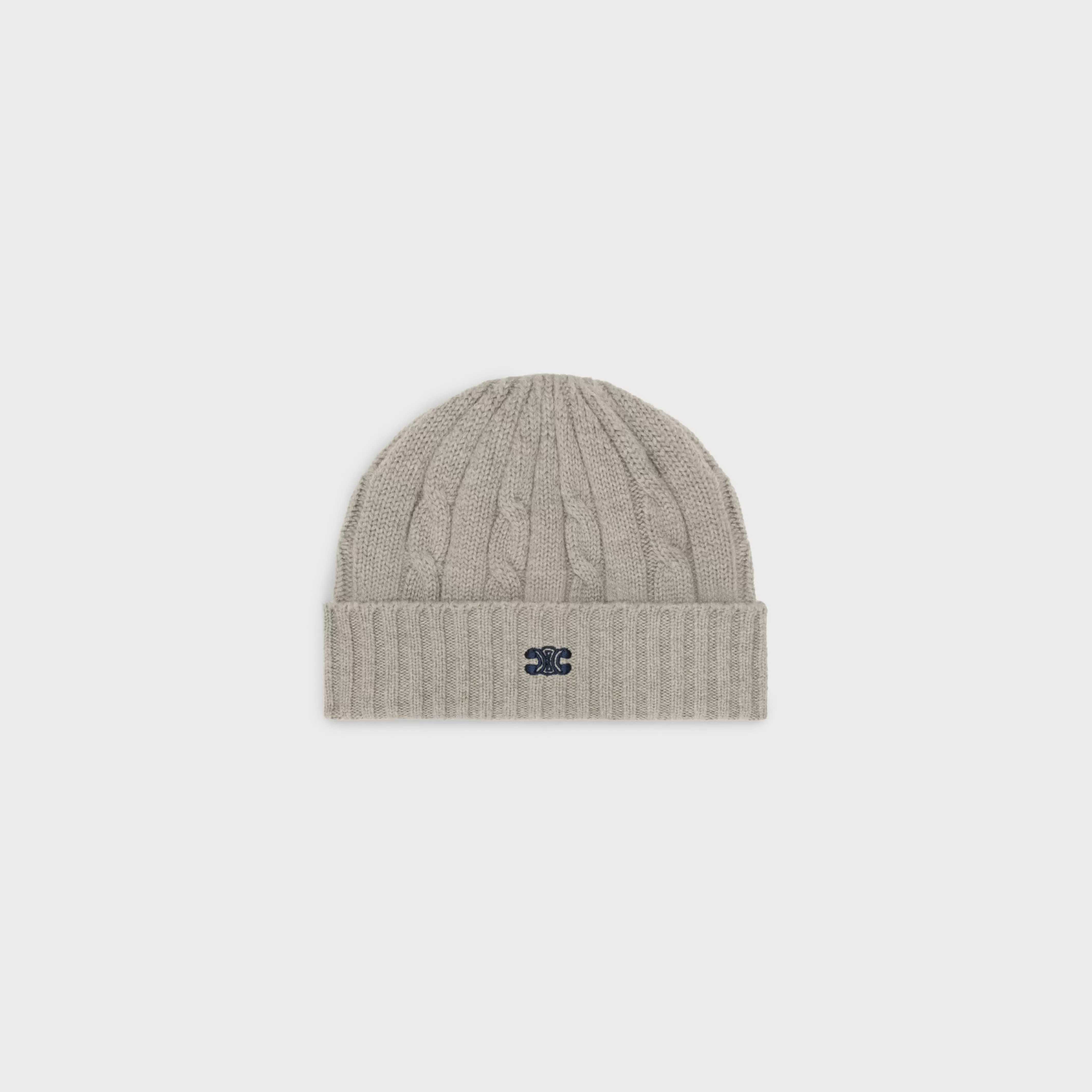 triomphe cable-knit beanie in cashmere^CELINE Fashion