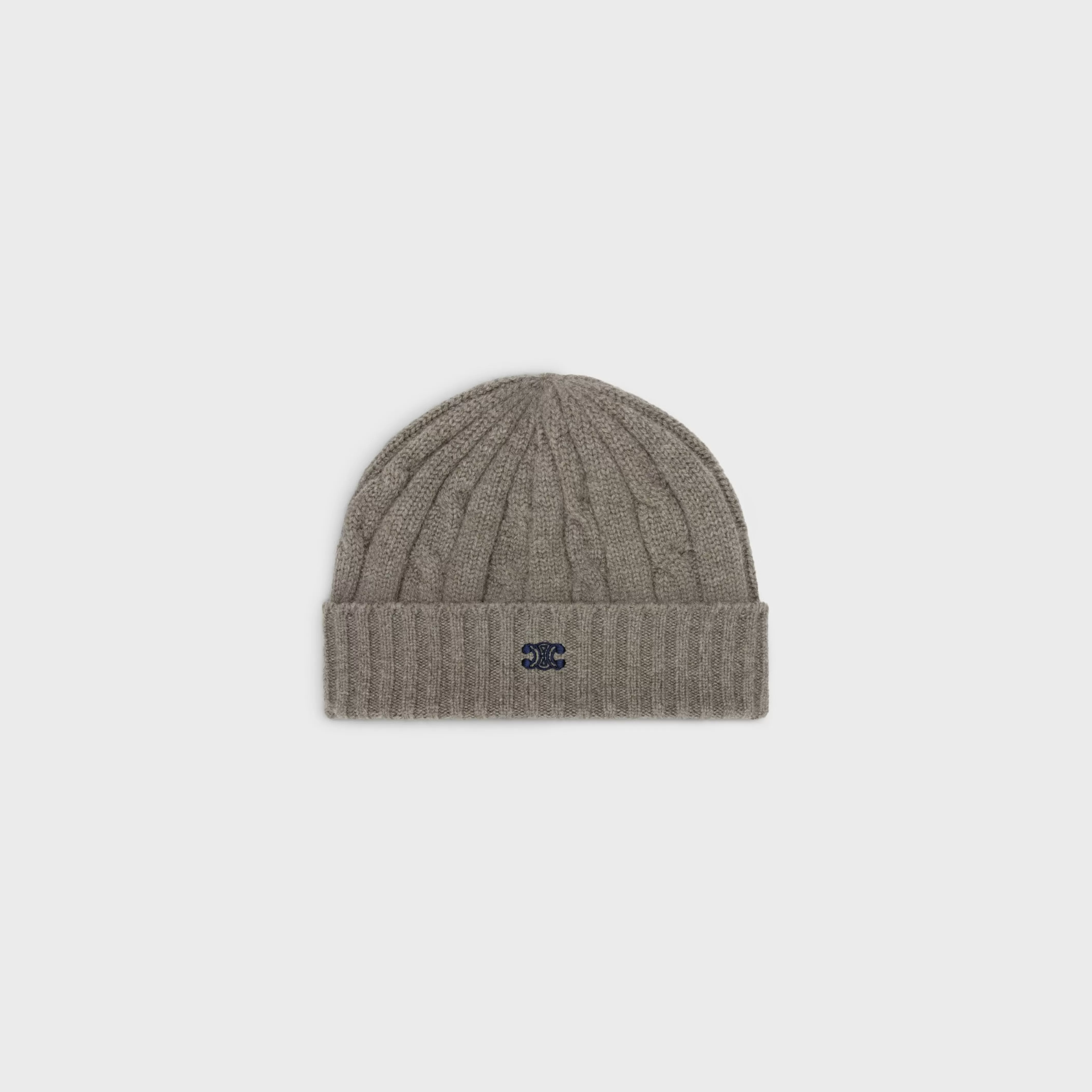 triomphe cable-knit beanie in cashmere^CELINE Online