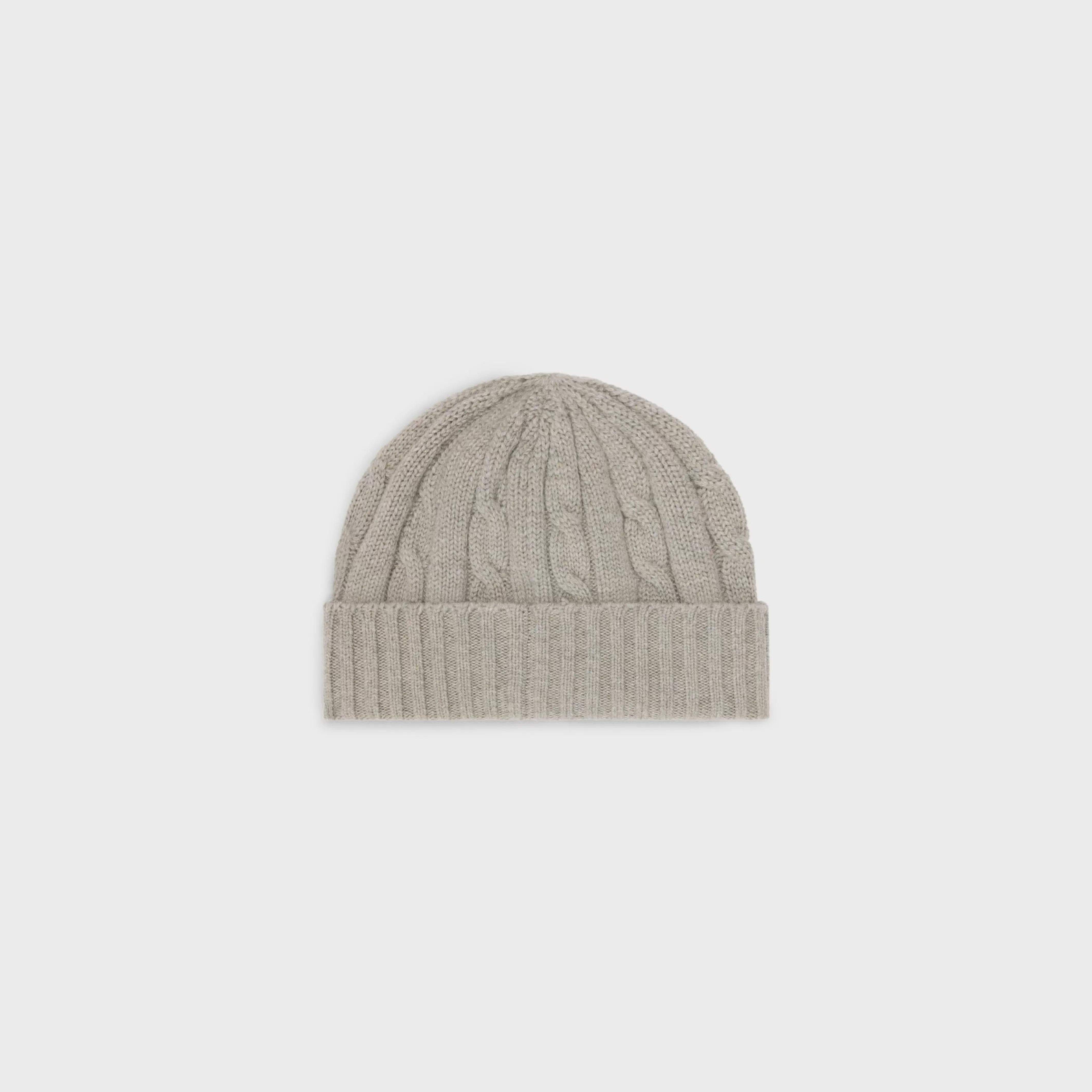 triomphe cable-knit beanie in cashmere^CELINE Fashion