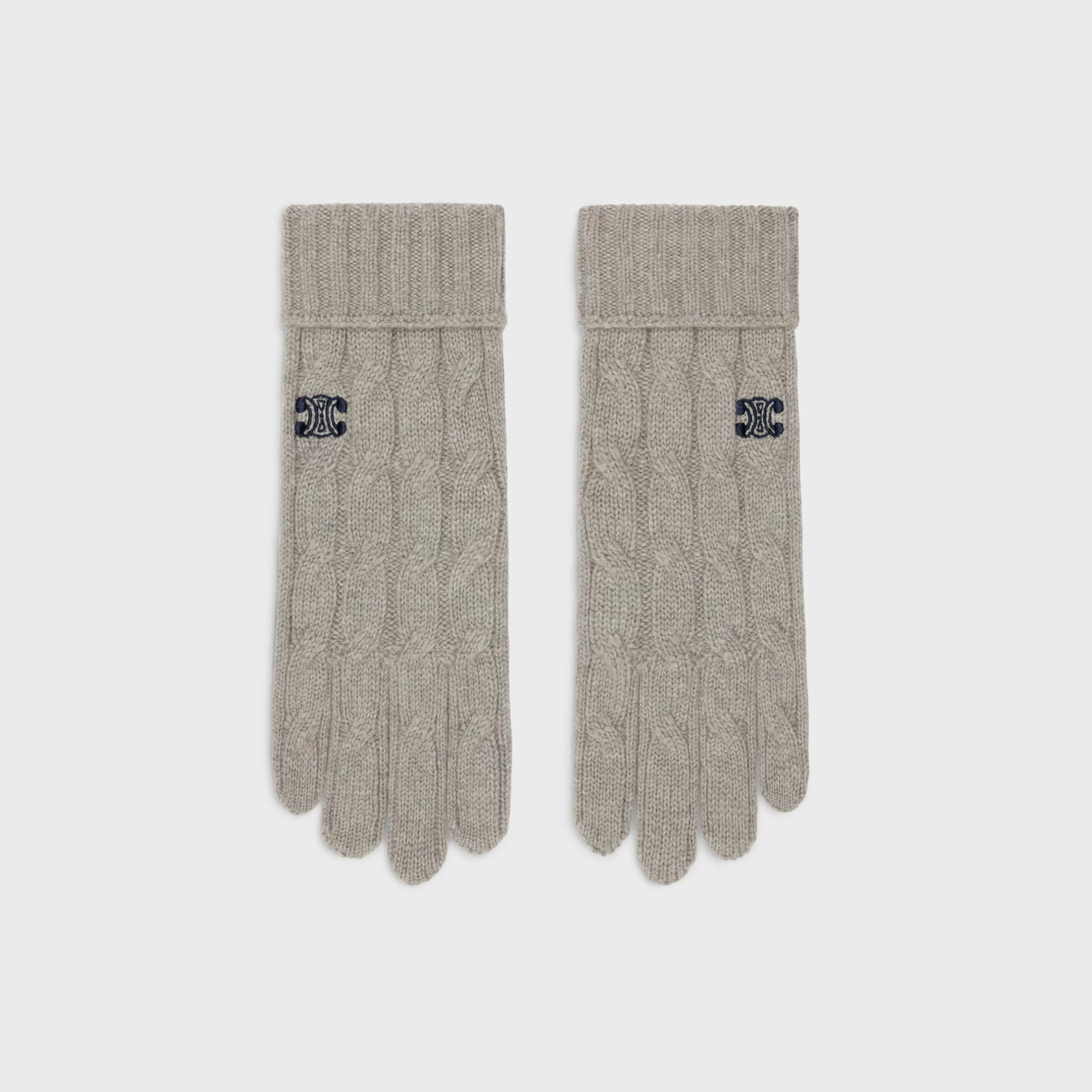 triomphe cable-knit gloves in cashmere^CELINE Flash Sale