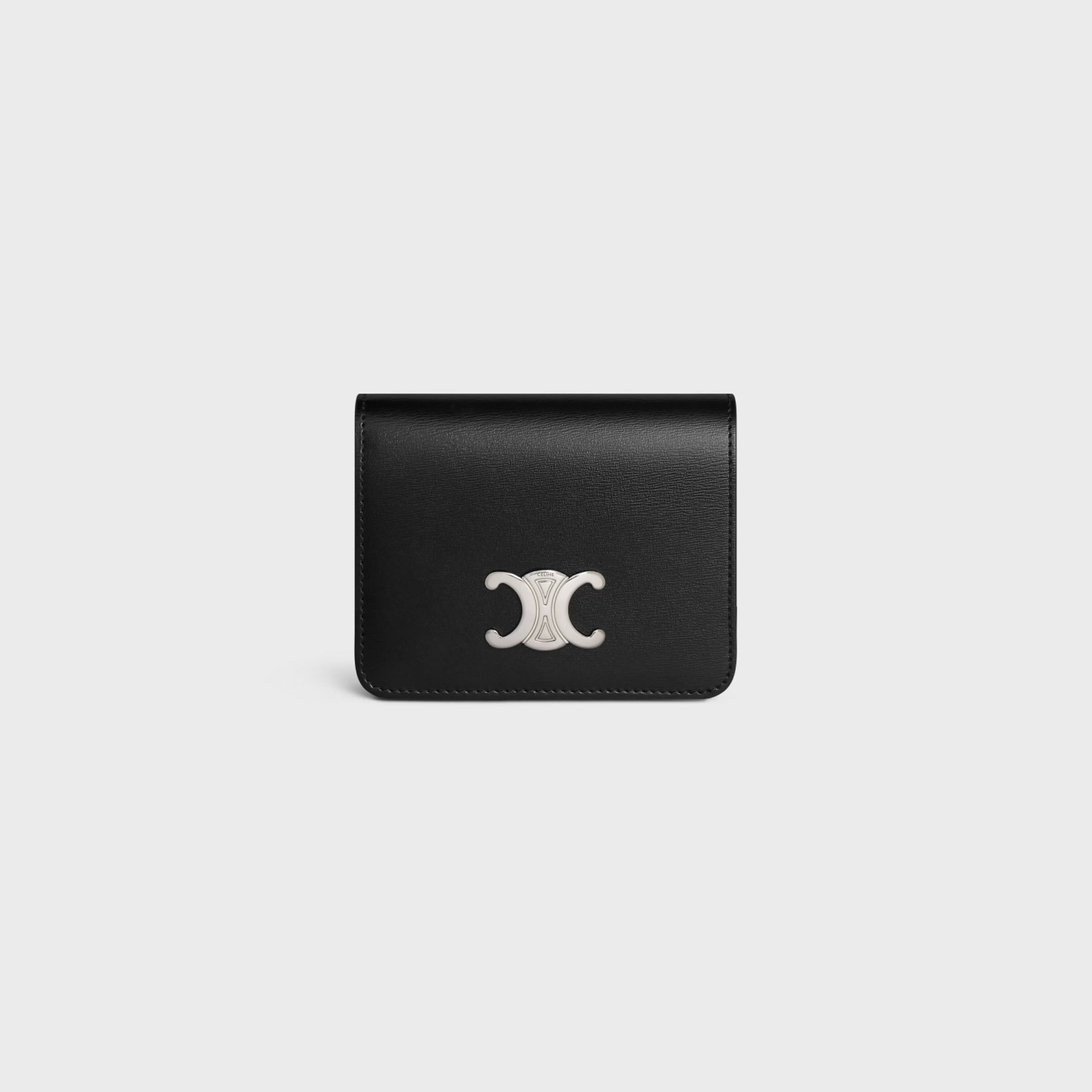 TRIOMPHE COMPACT WALLET Shiny Calfskin^CELINE Cheap