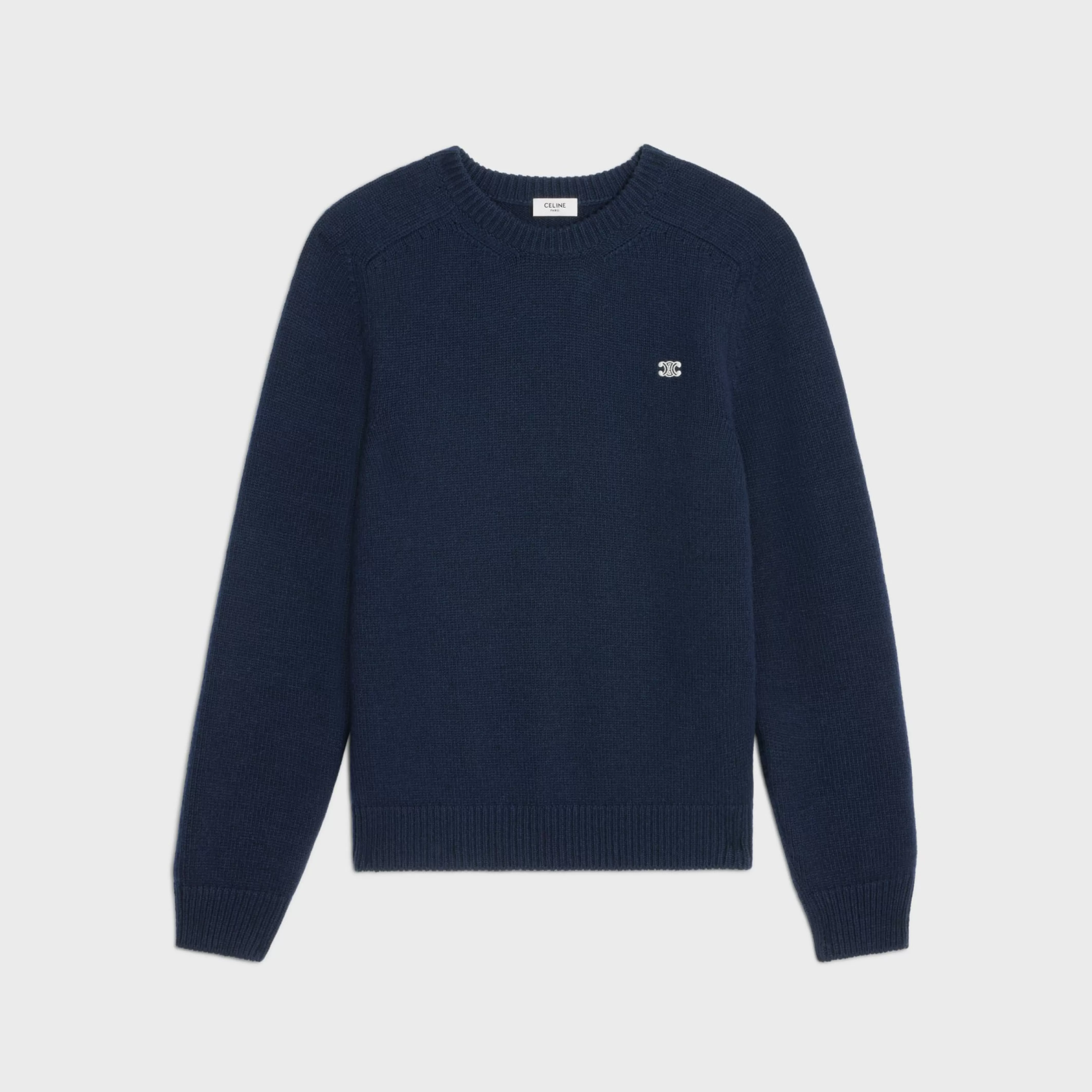 triomphe crew neck sweater in cashmere wool^CELINE Fashion