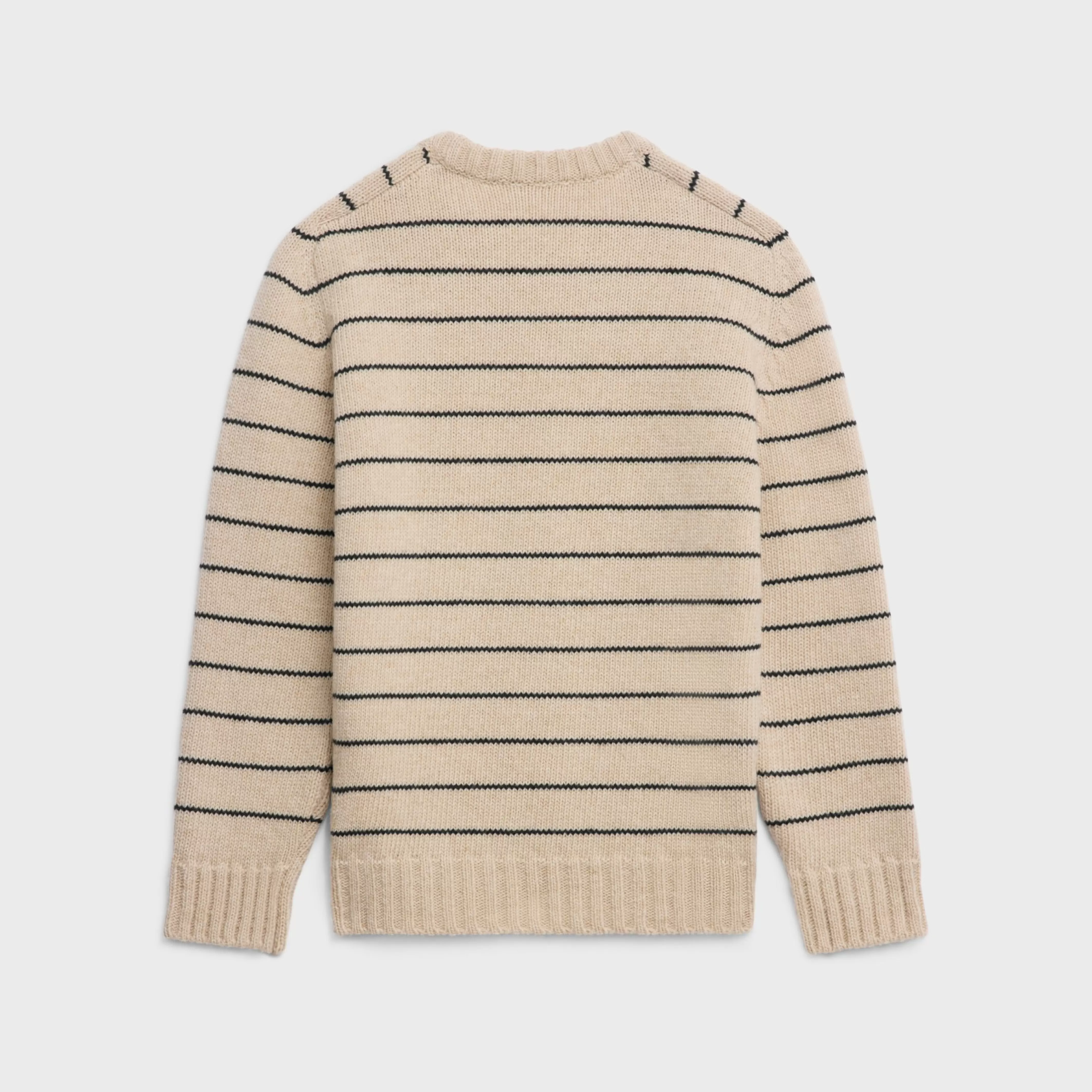 triomphe crew neck sweater in striped wool^CELINE Flash Sale