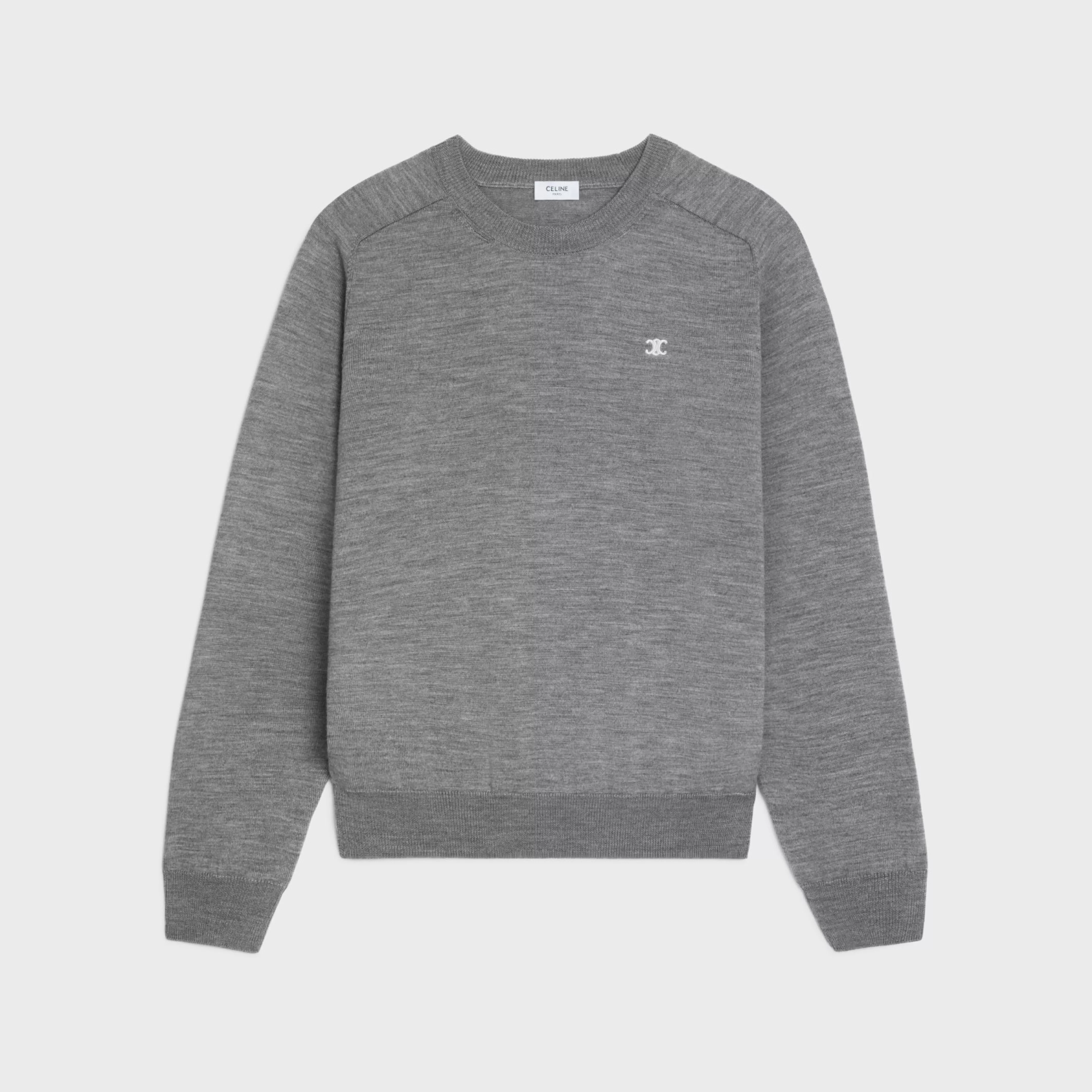 triomphe crew neck sweater in wool^CELINE Flash Sale