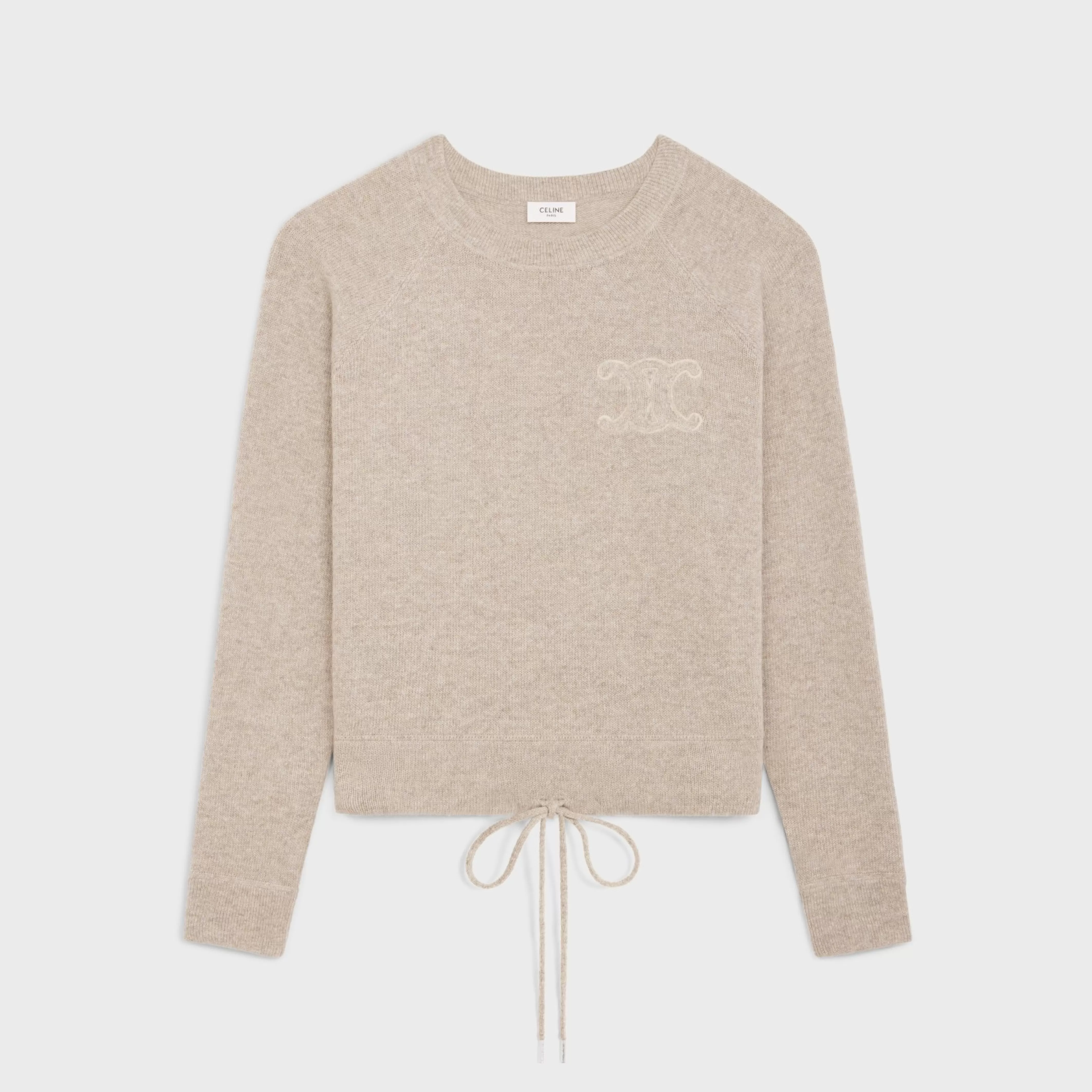 triomphe crew neck sweater in wool and cashmere^CELINE Clearance