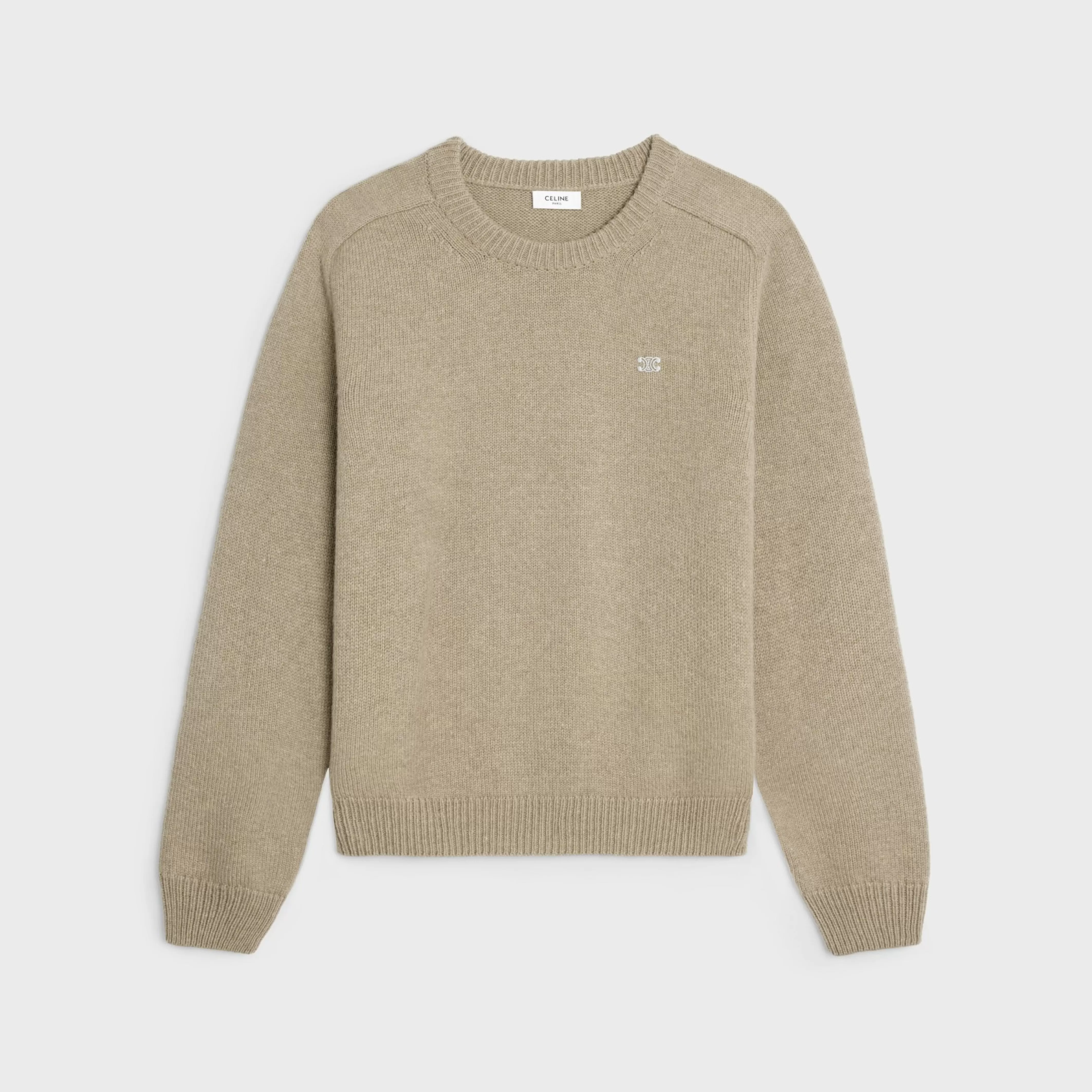 triomphe crew neck sweater in wool and cashmere^CELINE Hot