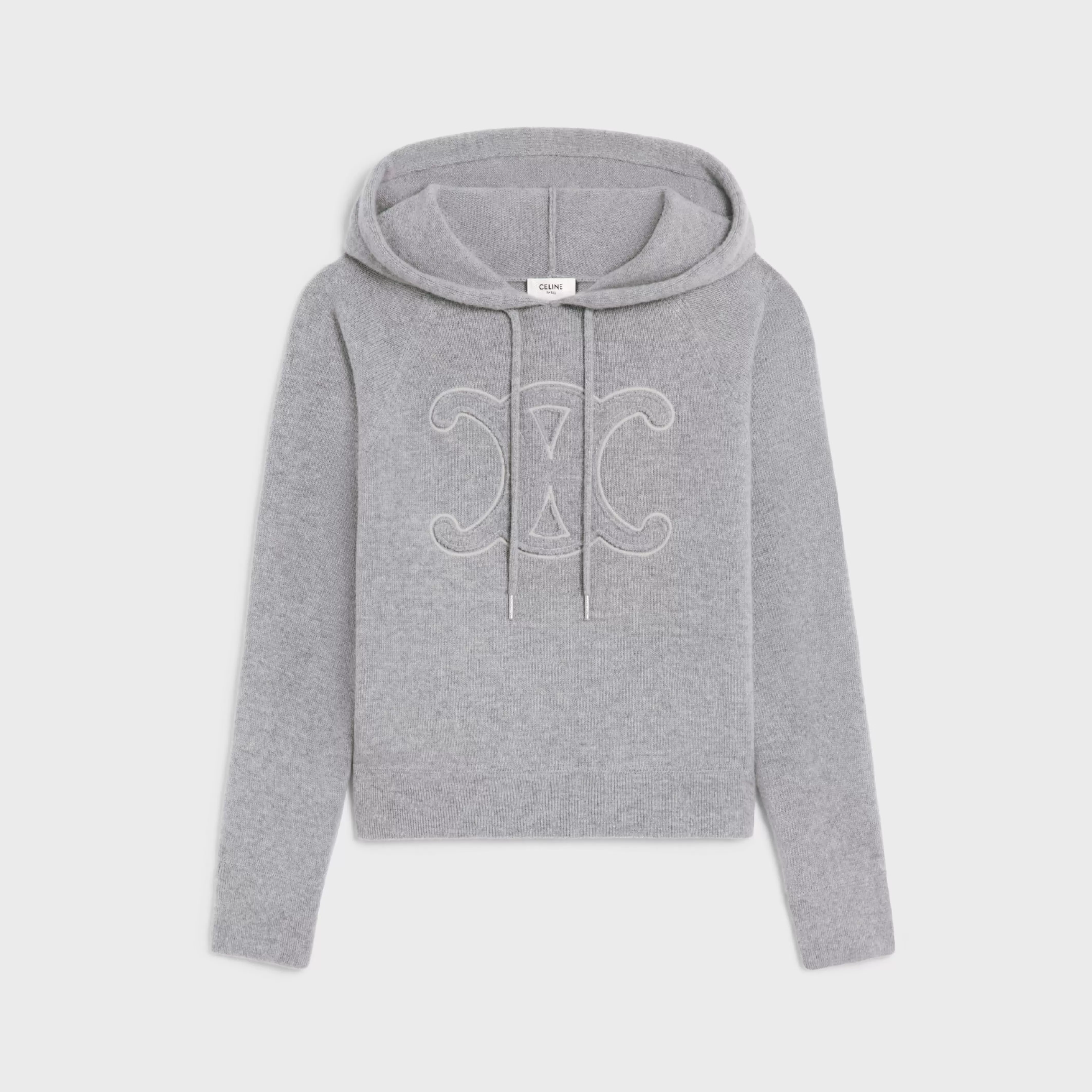 triomphe hoodie in sporty wool and cashmere^CELINE Clearance