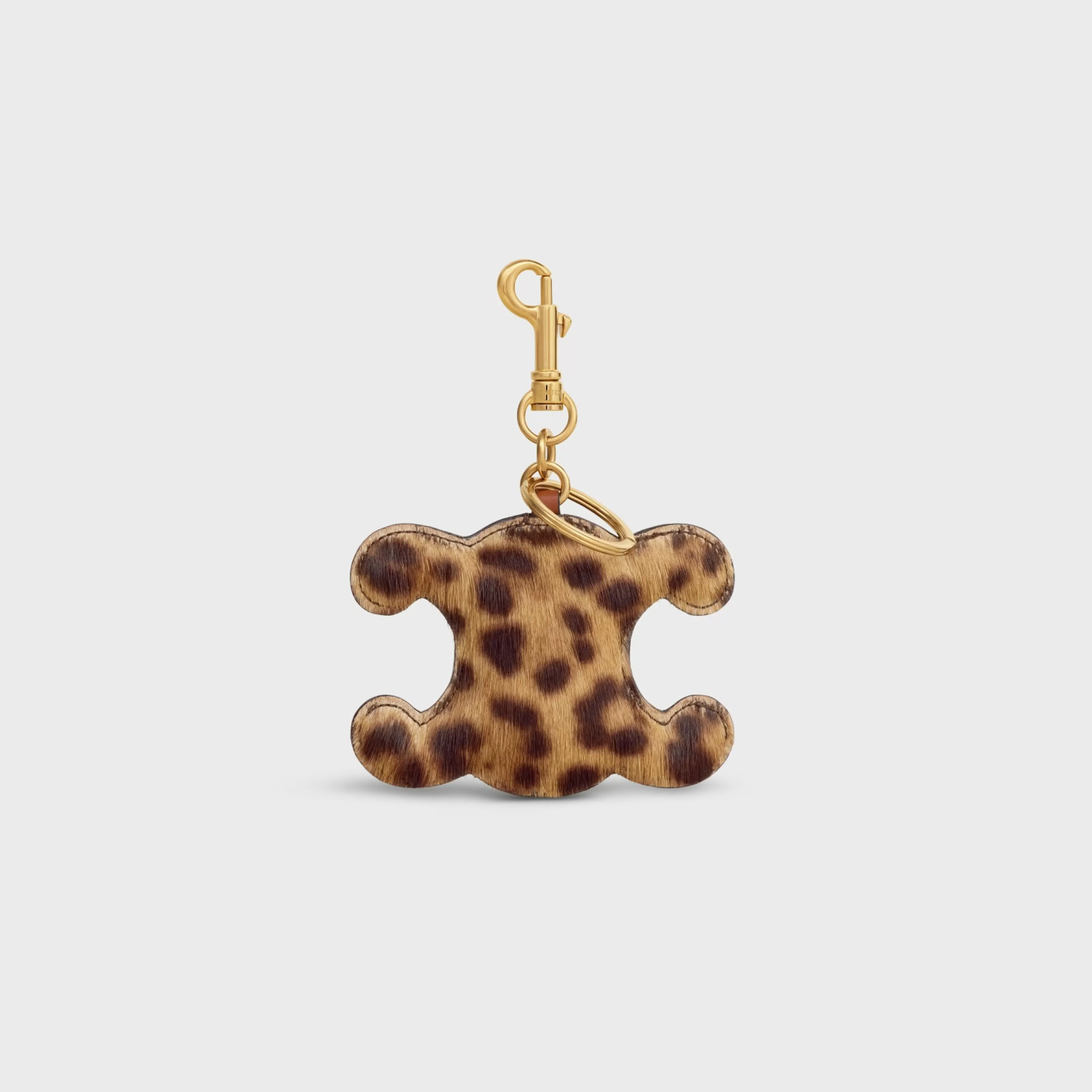 TRIOMPHE pom-pom keyring in PONY WITH PRINT AND CALFSKIN^CELINE Best