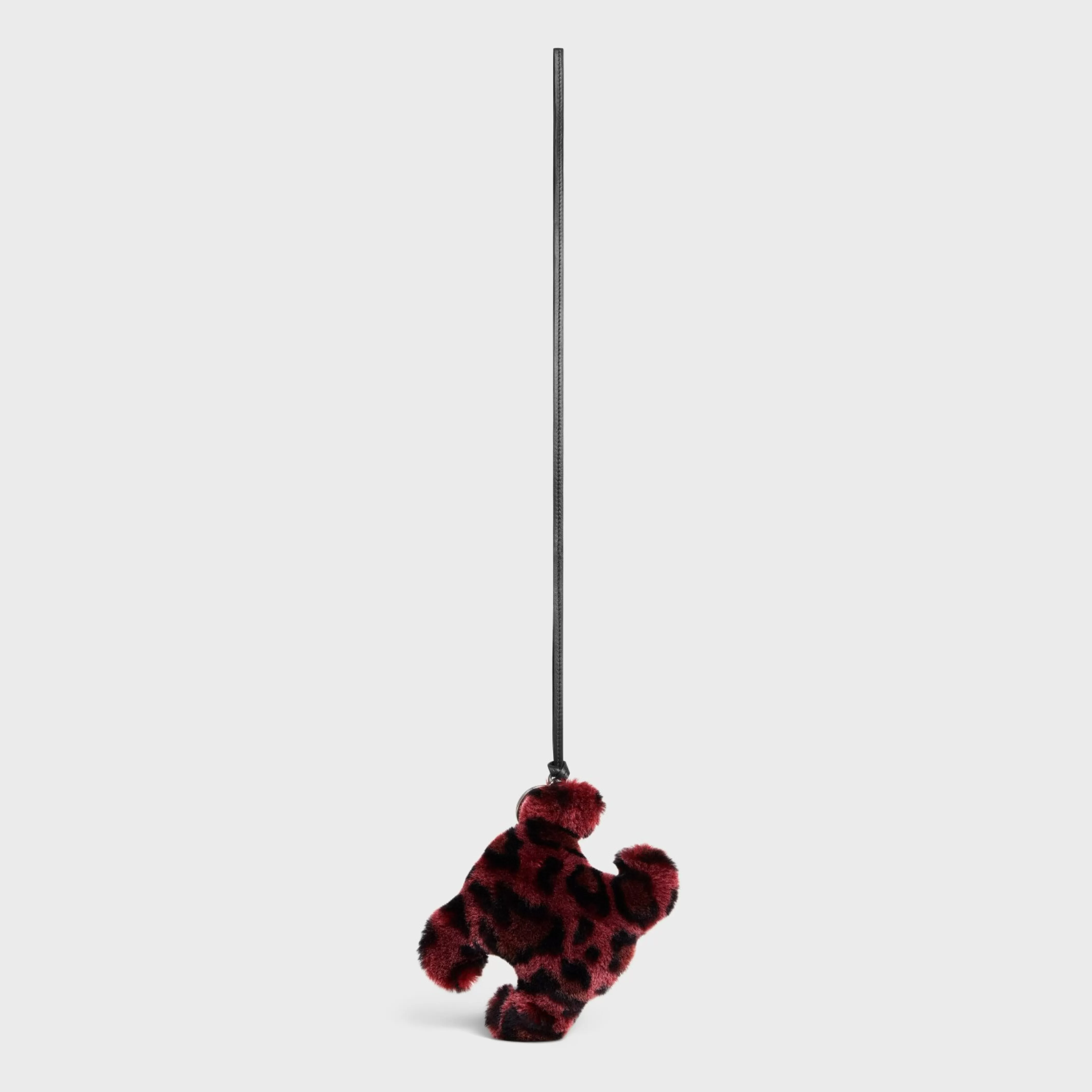 TRIOMPHE POM-POM KEYRING in SHEARLING AND CALFSKIN^CELINE Outlet