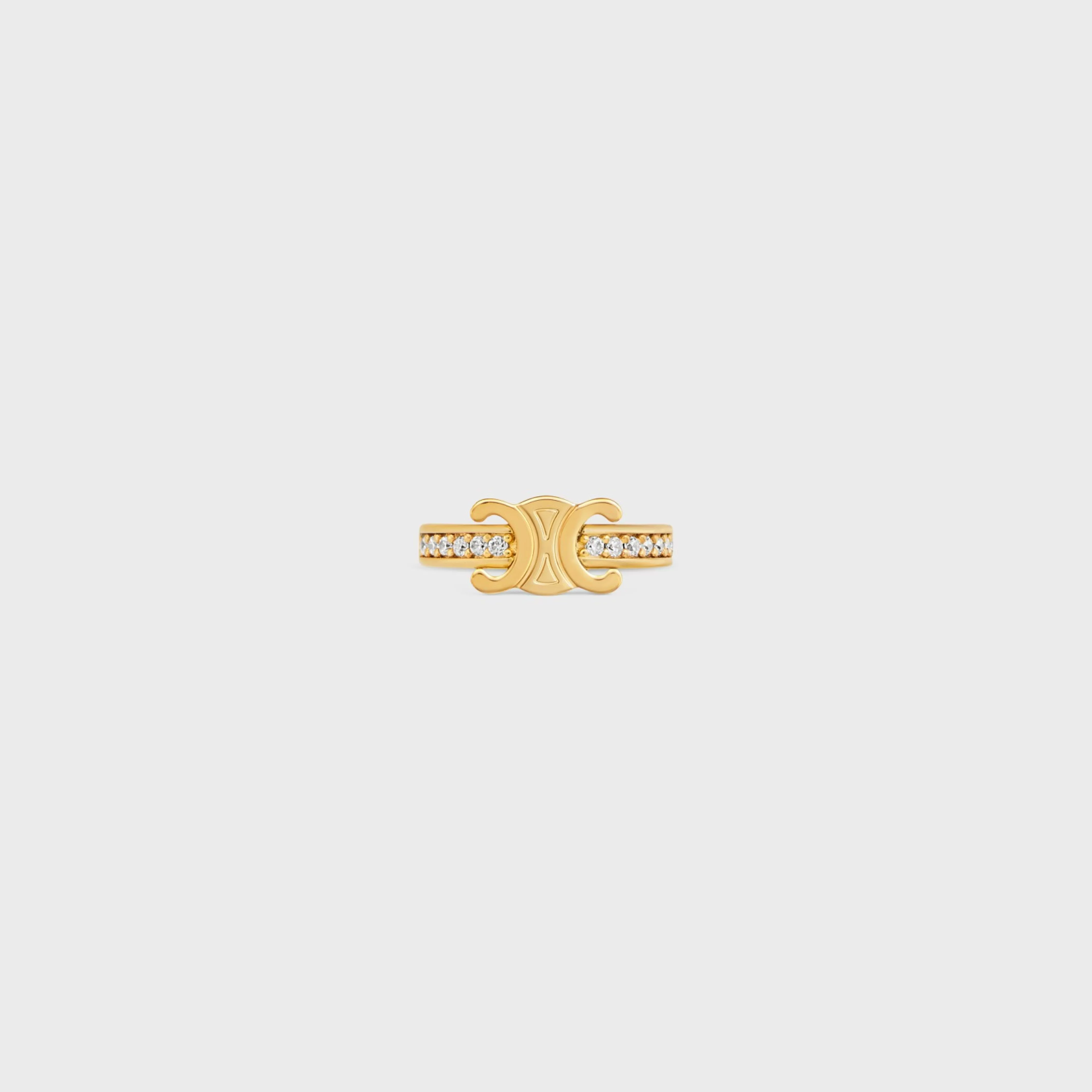 Triomphe Sparkle Earcuff in Strass and Brass with Gold Finish^CELINE Cheap