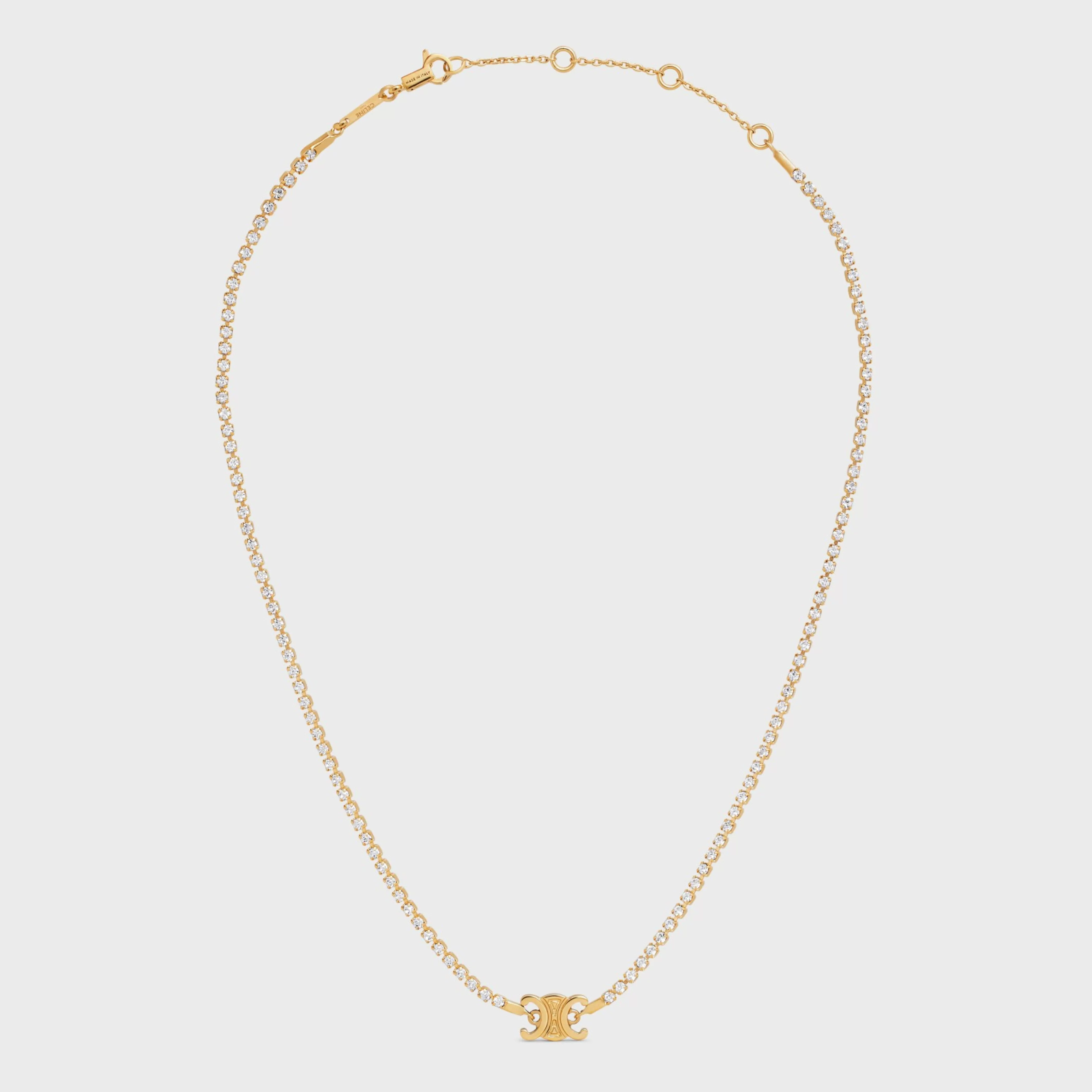 Triomphe Sparkle Necklace in Brass with Gold Finish and Strass^CELINE Flash Sale