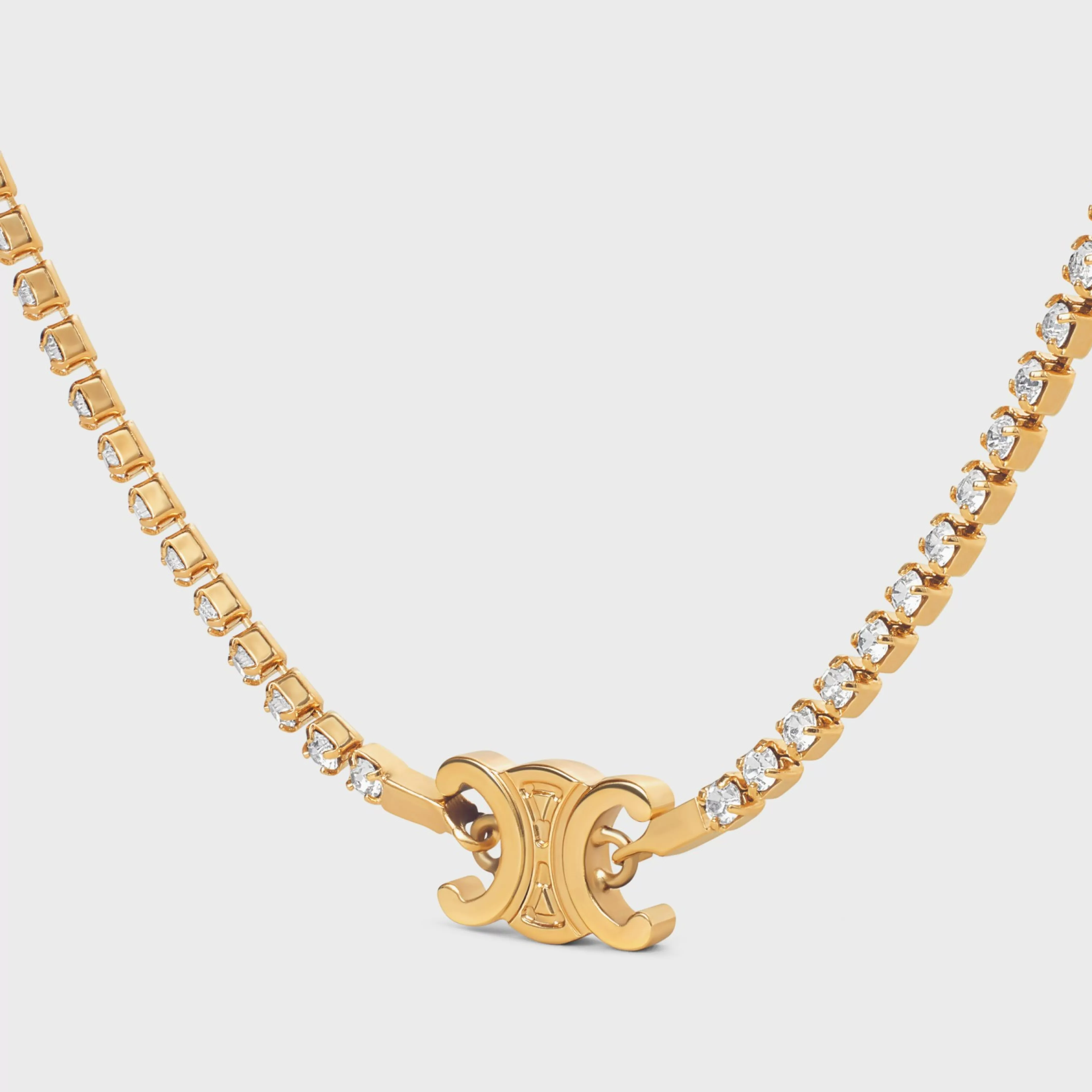 Triomphe Sparkle Necklace in Brass with Gold Finish and Strass^CELINE Flash Sale