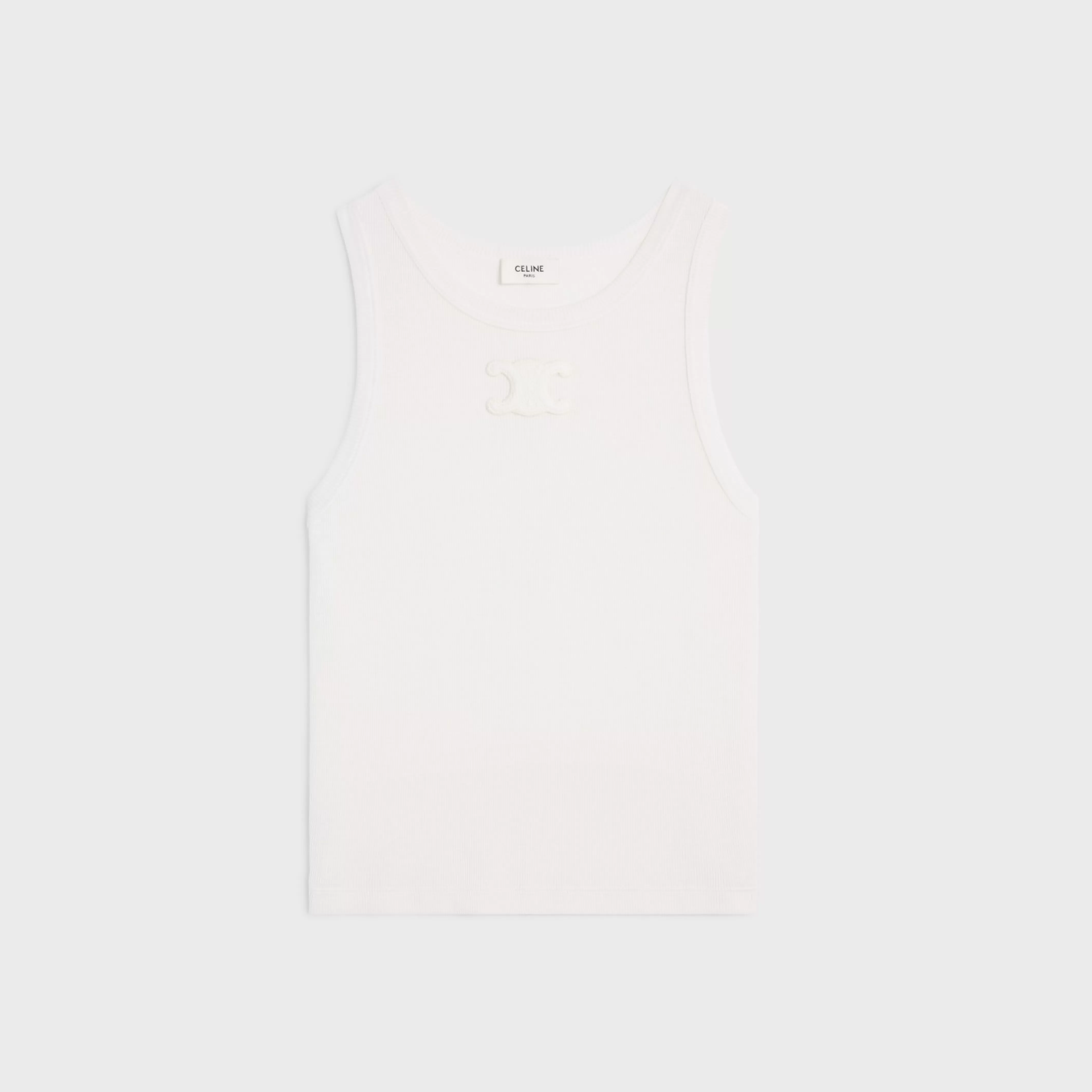 triomphe tank top in ribbed silk jersey^CELINE Sale