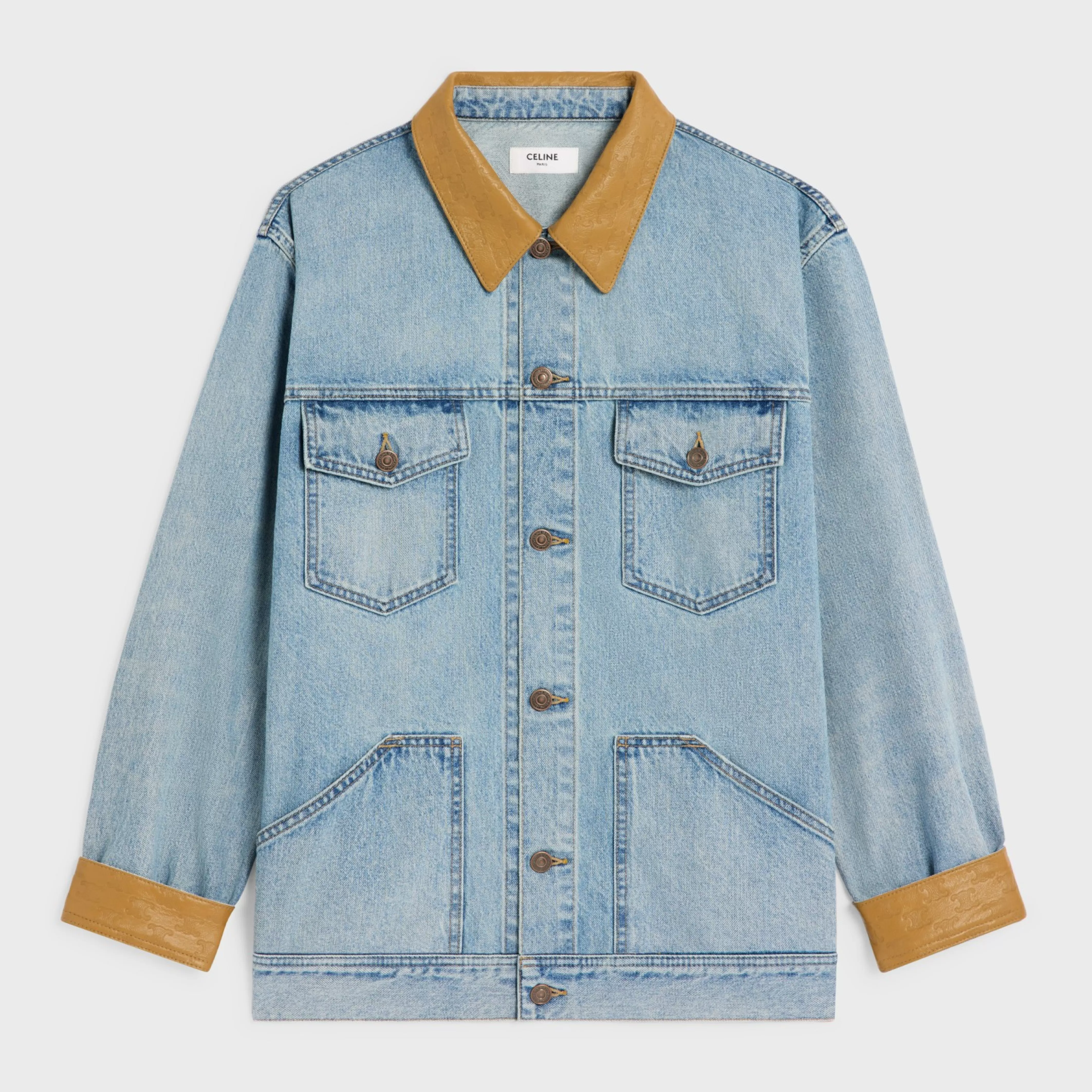 trucker jacket in blue eclipse wash denim^CELINE Flash Sale