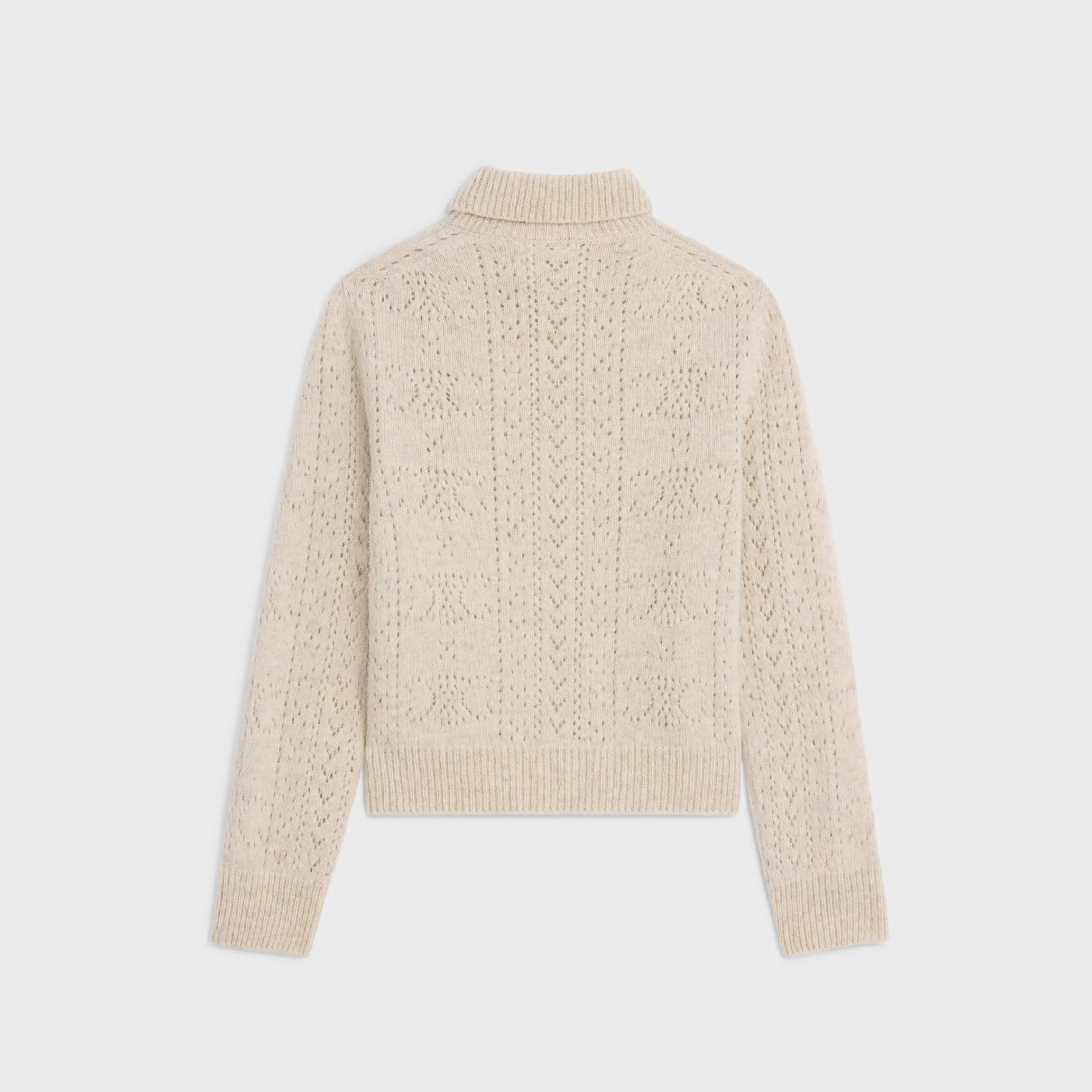 turtleneck sweater in Shetland pointelle^CELINE Store