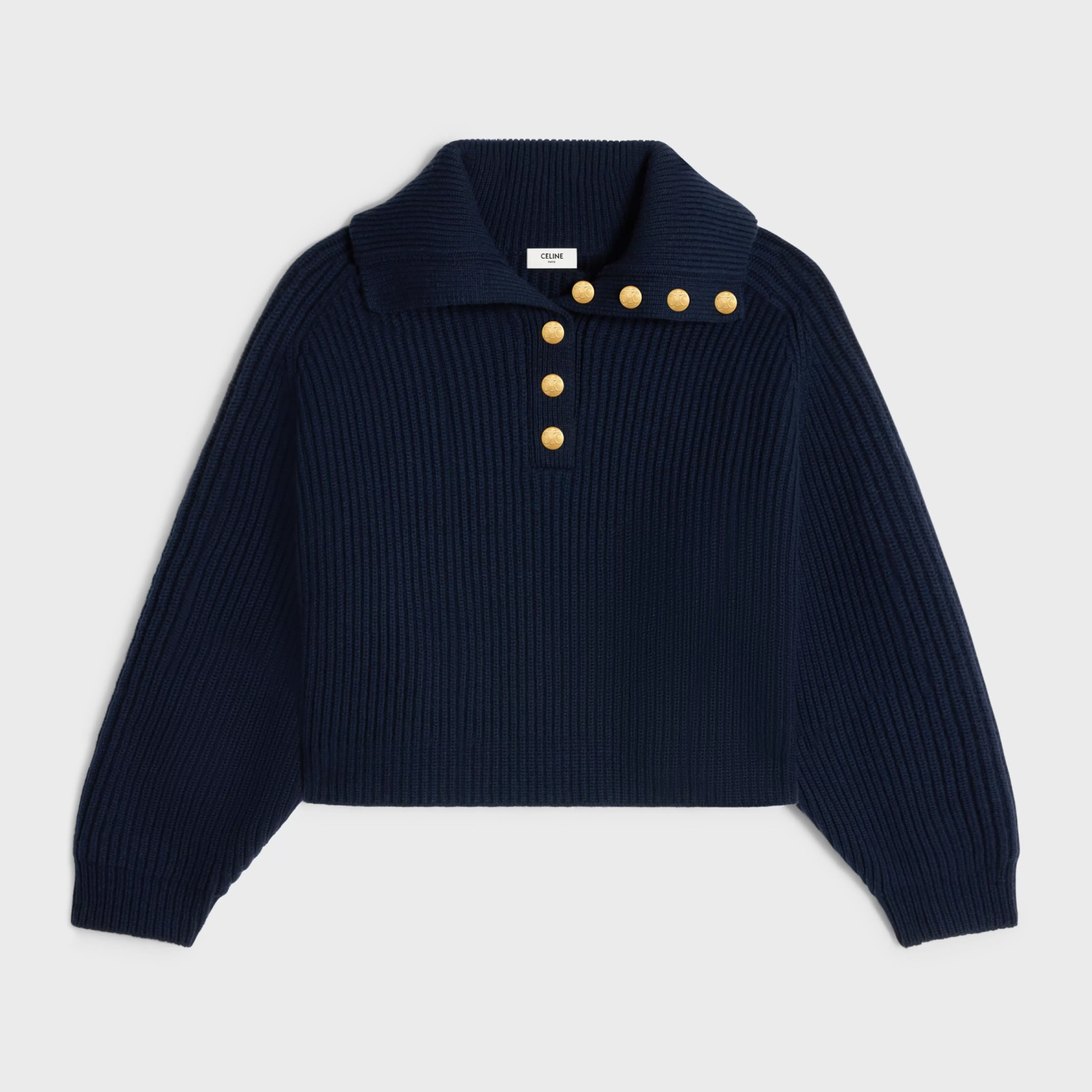 vareuse sweater in ribbed wool and cashmere^CELINE Discount