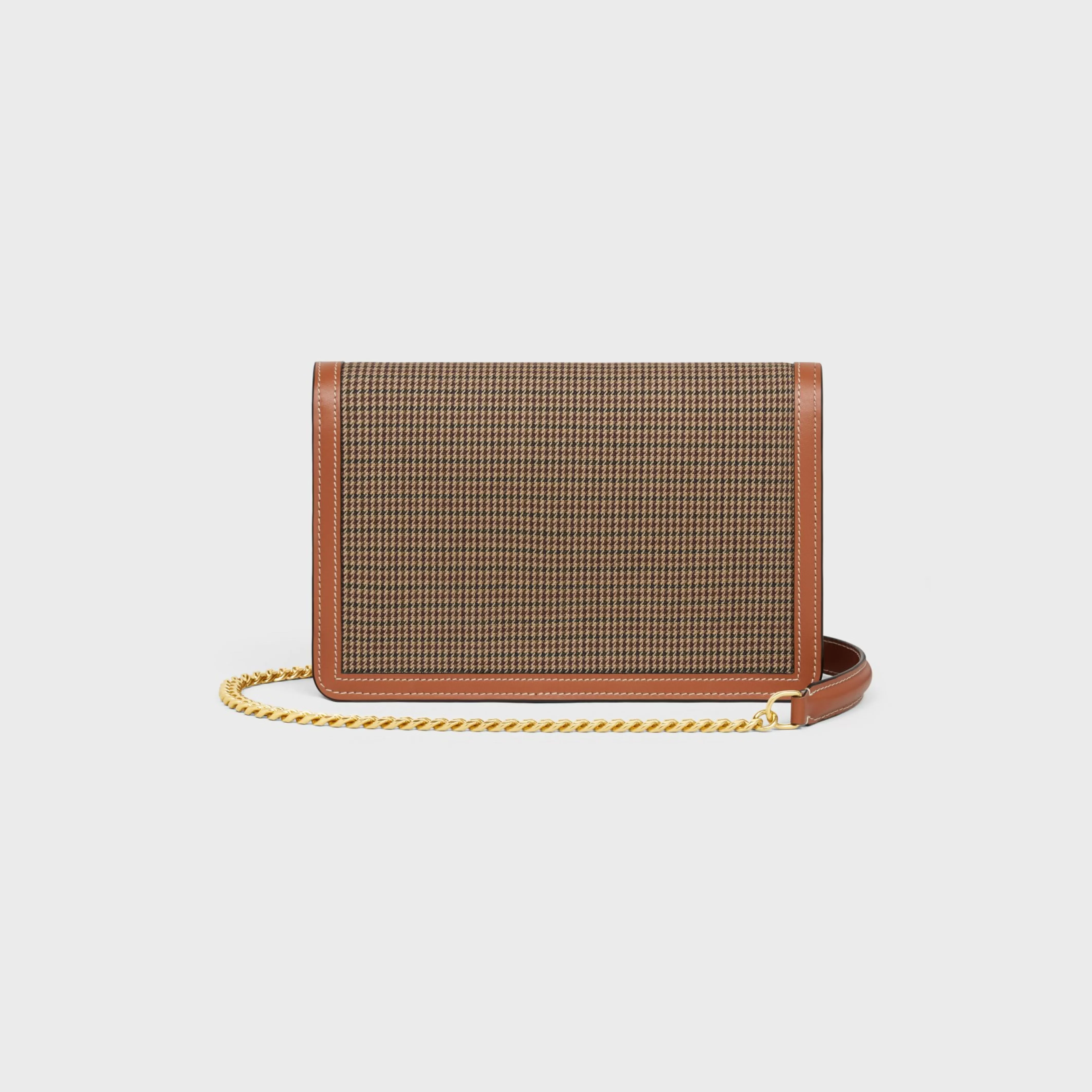 WALLET ON CHAIN MARGO in PIED DE POULE TEXTILE AND CALFSKIN^CELINE Sale