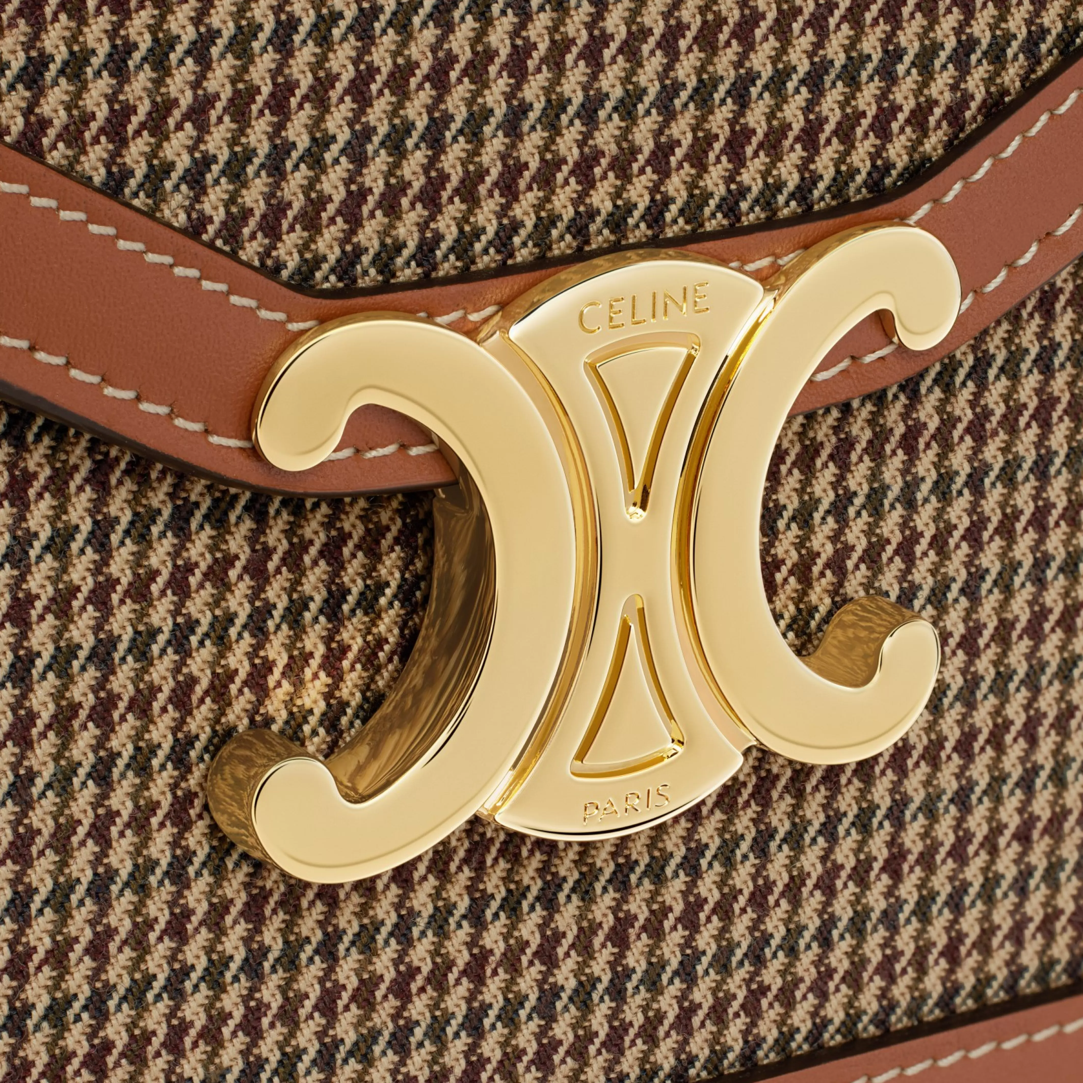 WALLET ON CHAIN MARGO in PIED DE POULE TEXTILE AND CALFSKIN^CELINE Sale