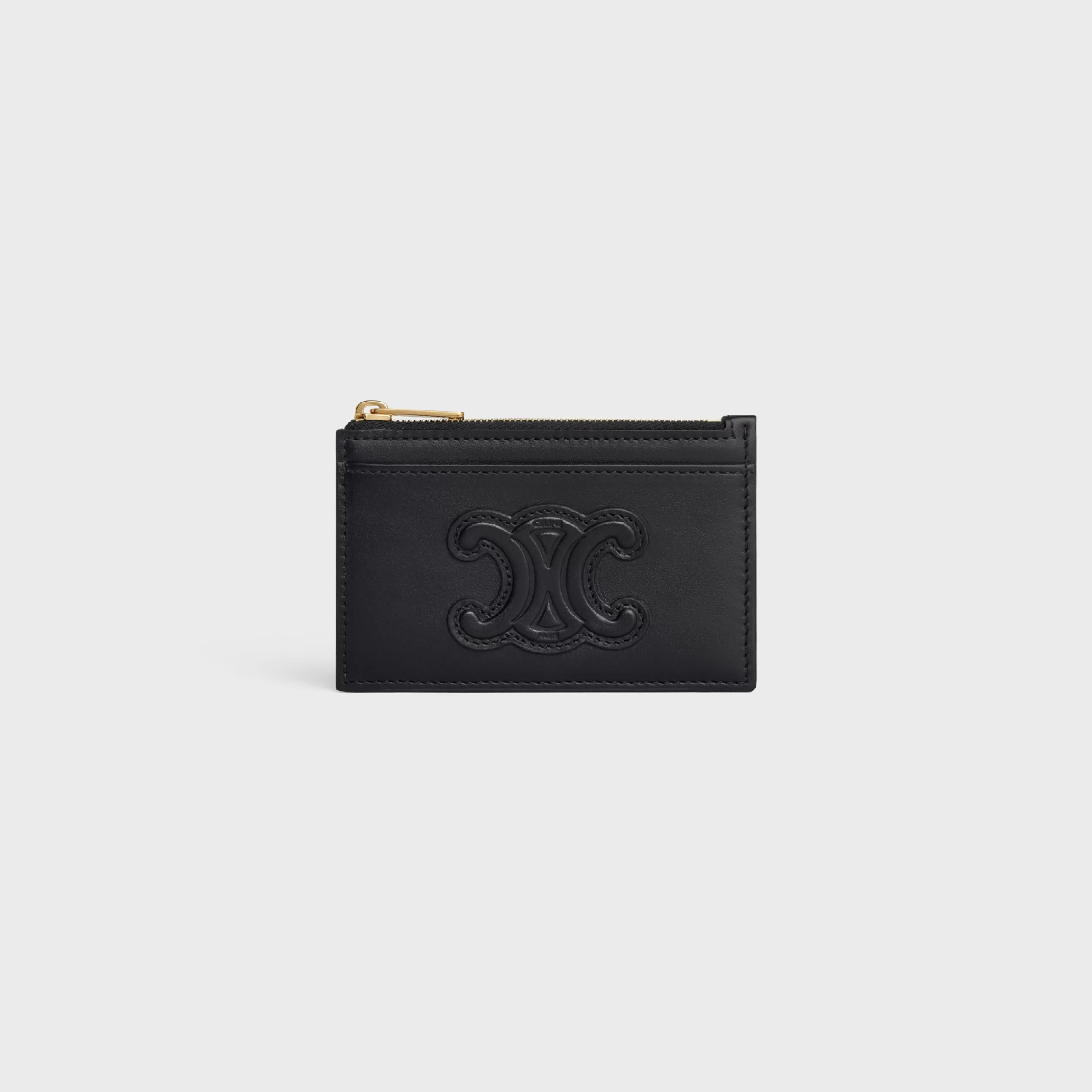 ZIPPED CARD HOLDER CUIR TRIOMPHE IN SHINY CALFSKIN^CELINE Hot