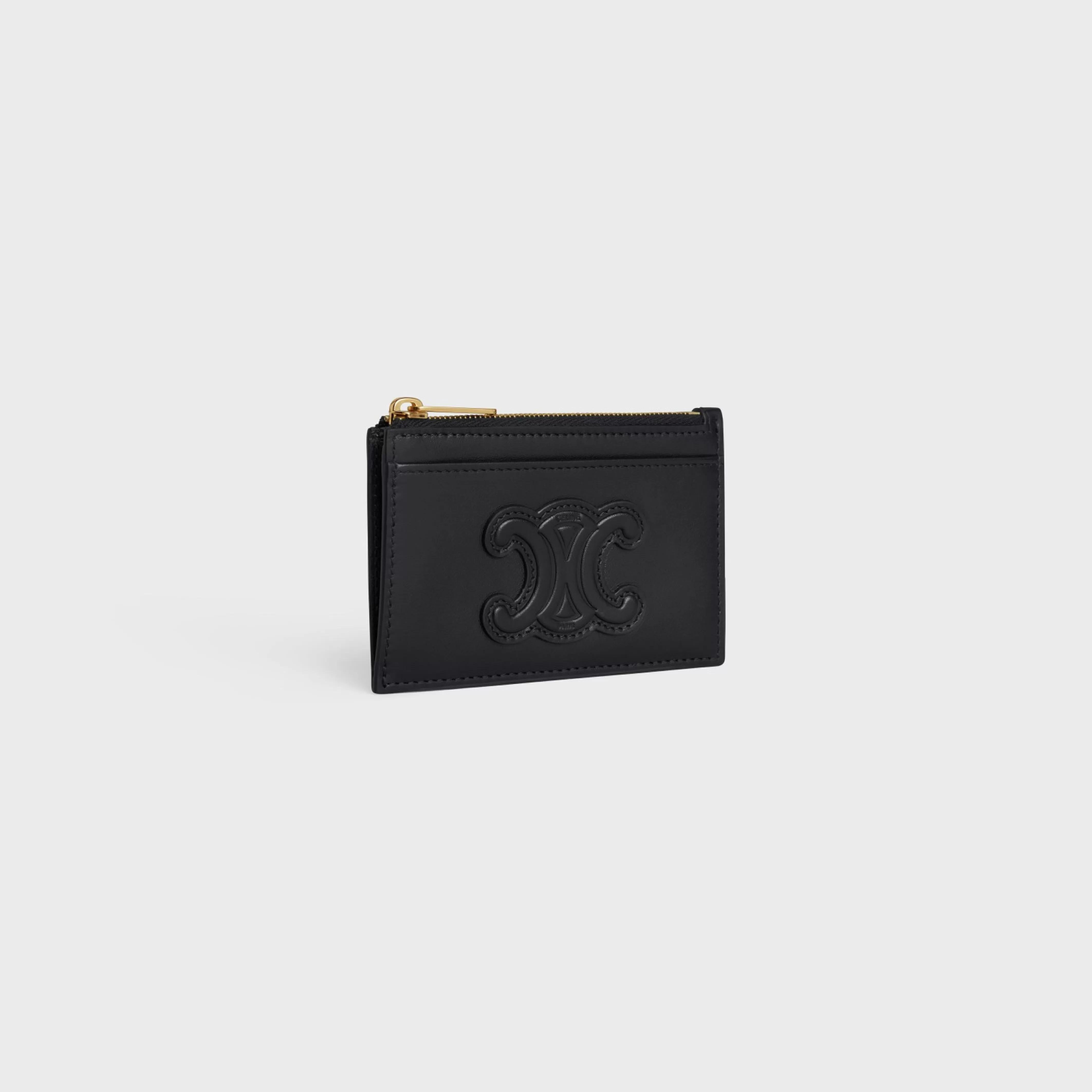 ZIPPED CARD HOLDER CUIR TRIOMPHE IN SHINY CALFSKIN^CELINE Hot