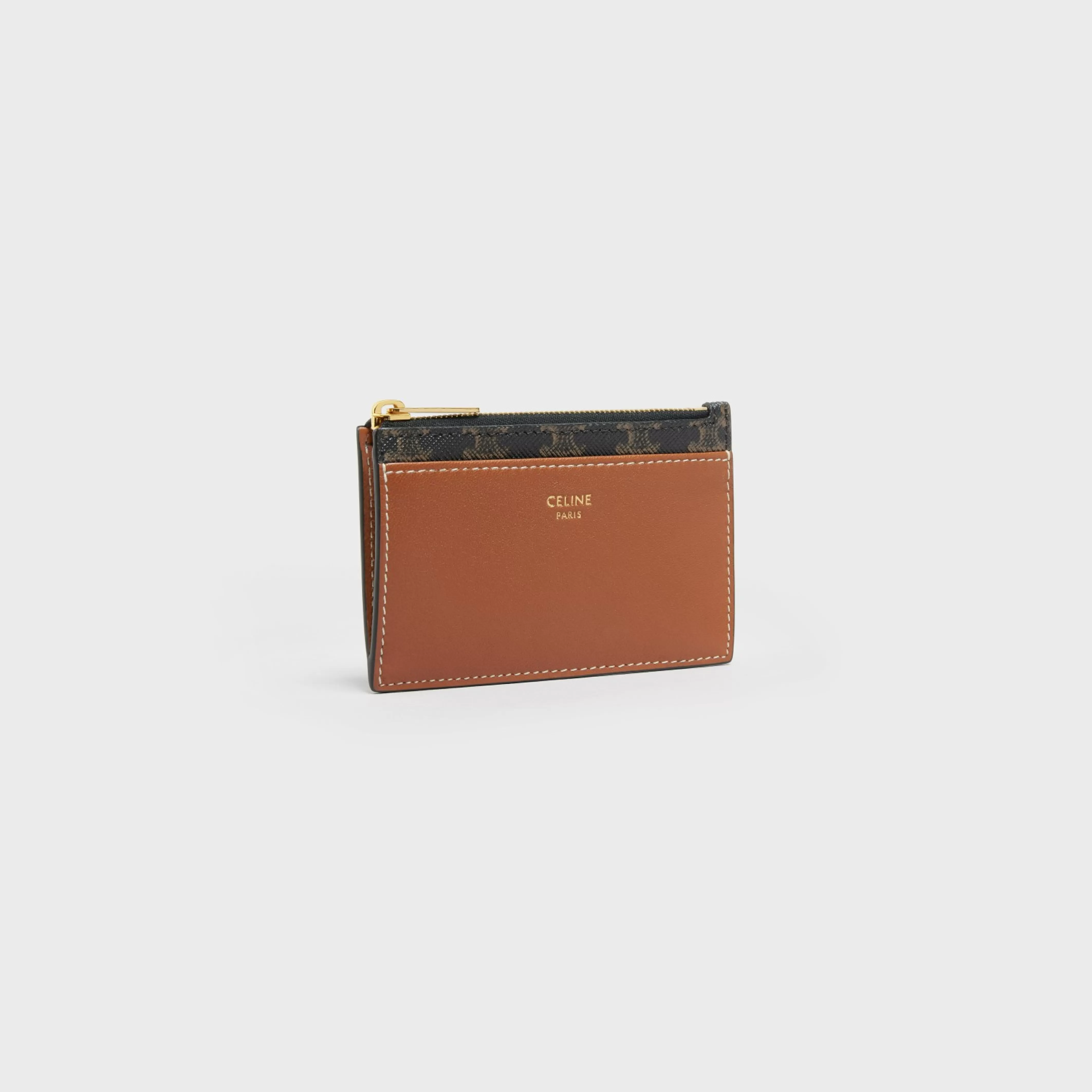 Zipped Card Holder in Triomphe Canvas and Lambskin^CELINE Flash Sale