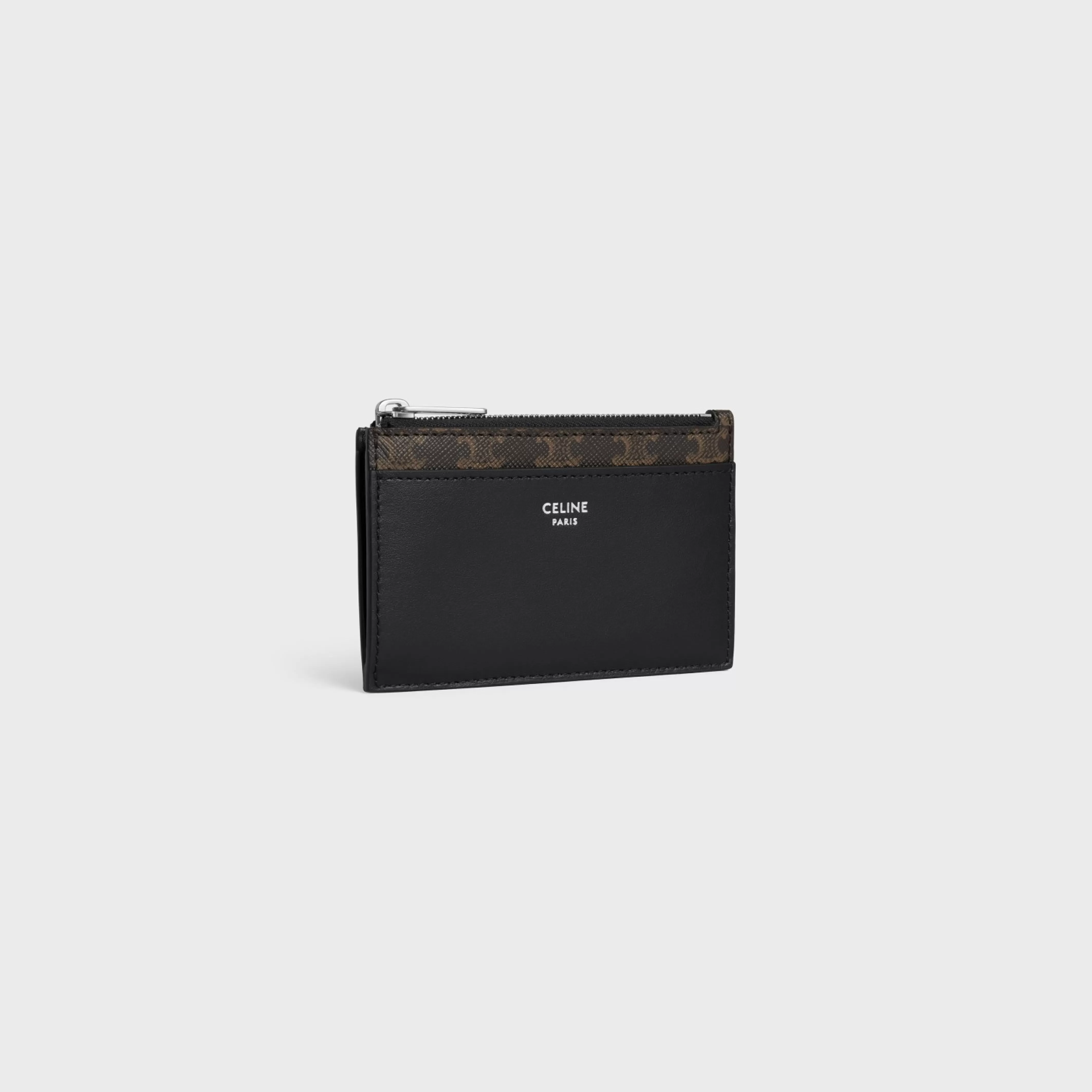 Zipped Card Holder Triomphe Canvas & Lambskin^CELINE Store