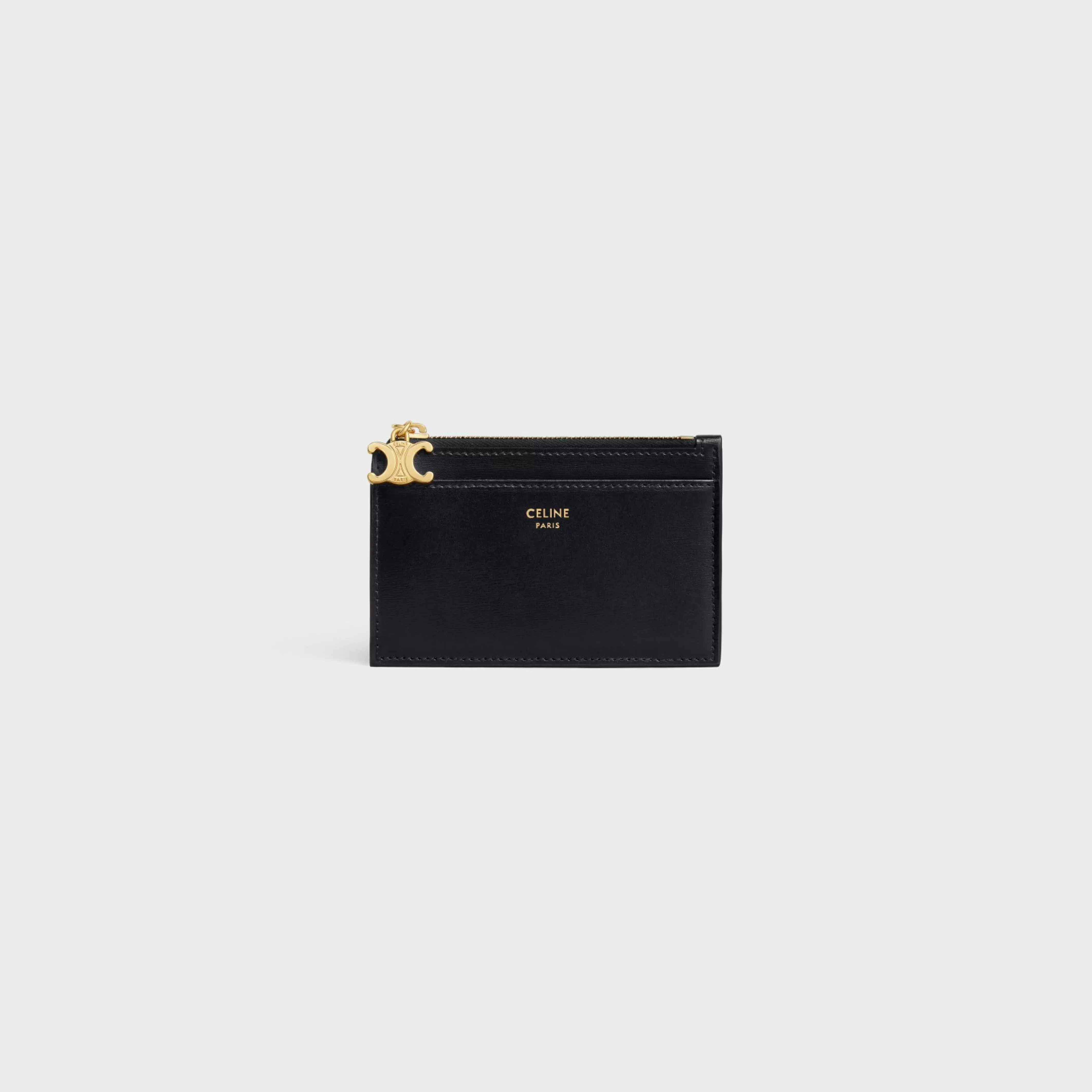 ZIPPED CARD HOLDER TRIOMPHE CHARMS in SHINY CALFSKIN^CELINE Best