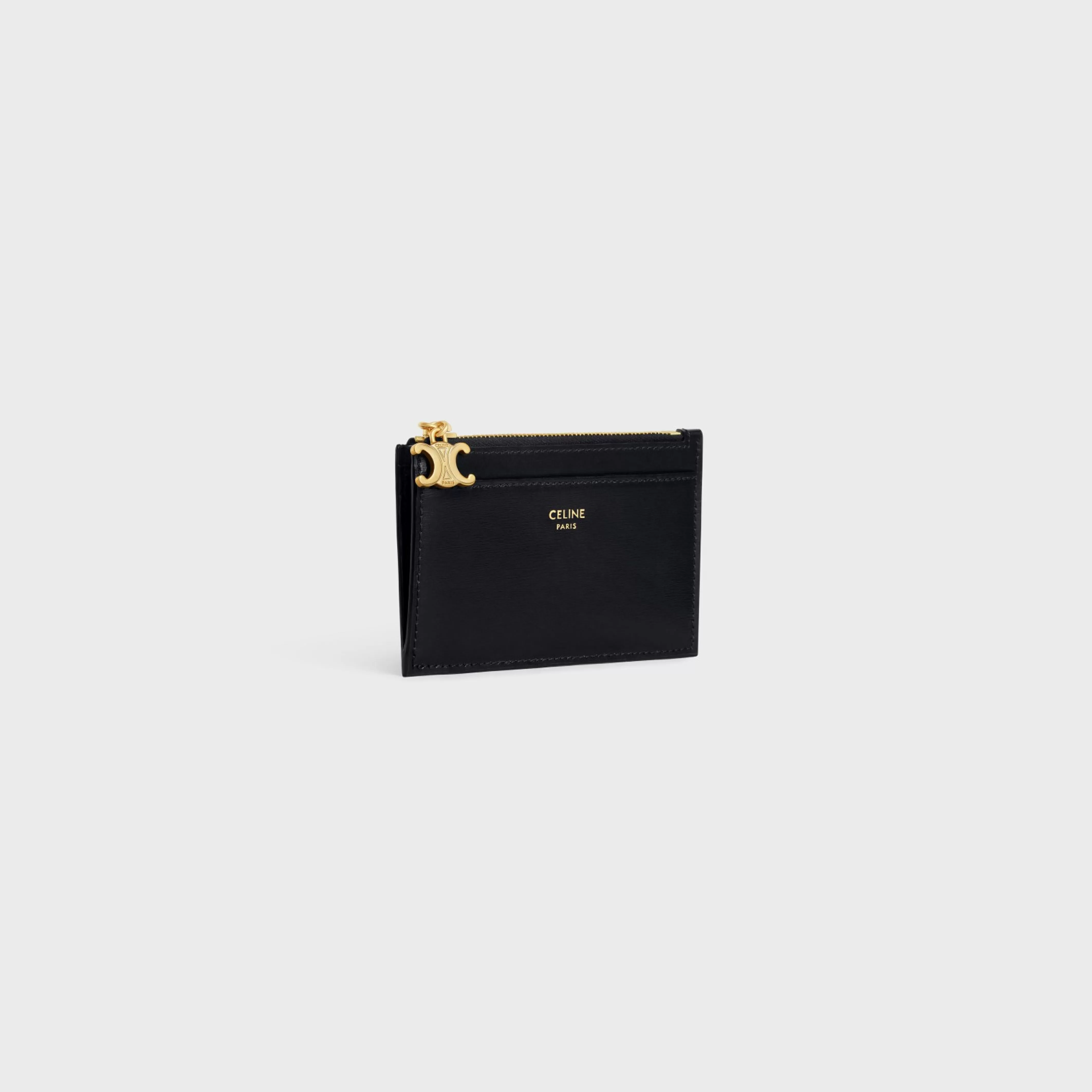 ZIPPED CARD HOLDER TRIOMPHE CHARMS in SHINY CALFSKIN^CELINE Best