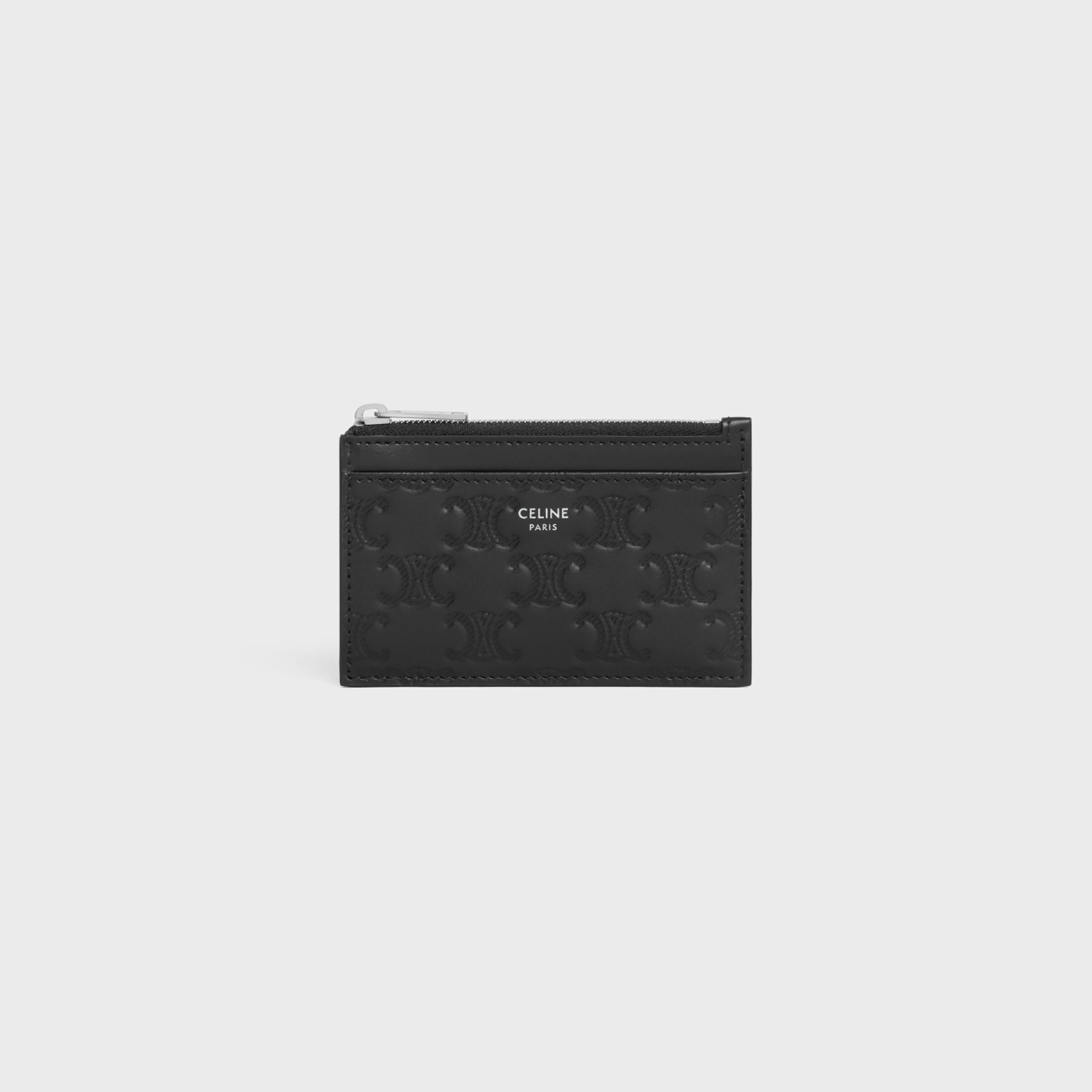 Zipped Card Holder Triomphe L.Embossed Calf T.Emb^CELINE Cheap