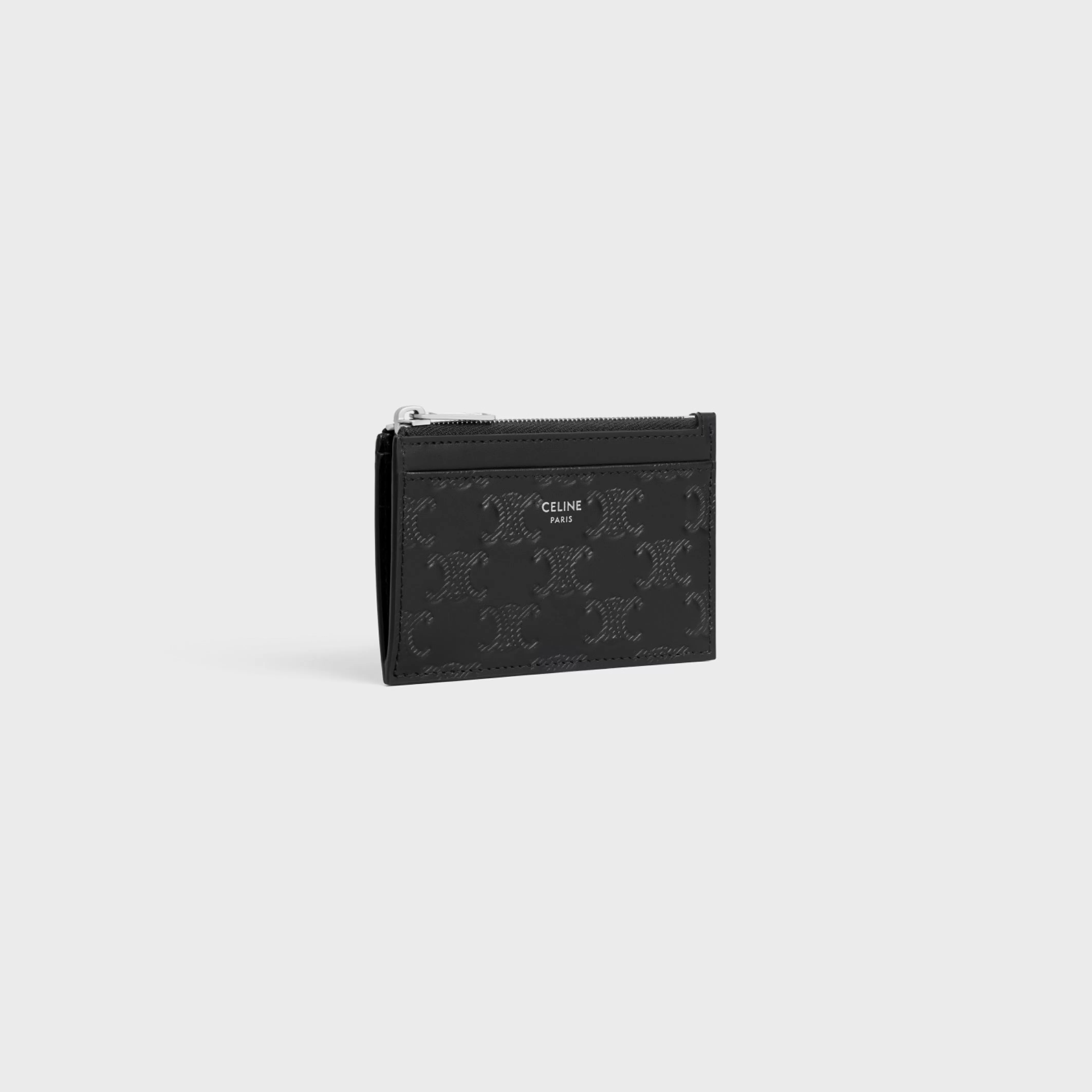 Zipped Card Holder Triomphe L.Embossed Calf T.Emb^CELINE Cheap