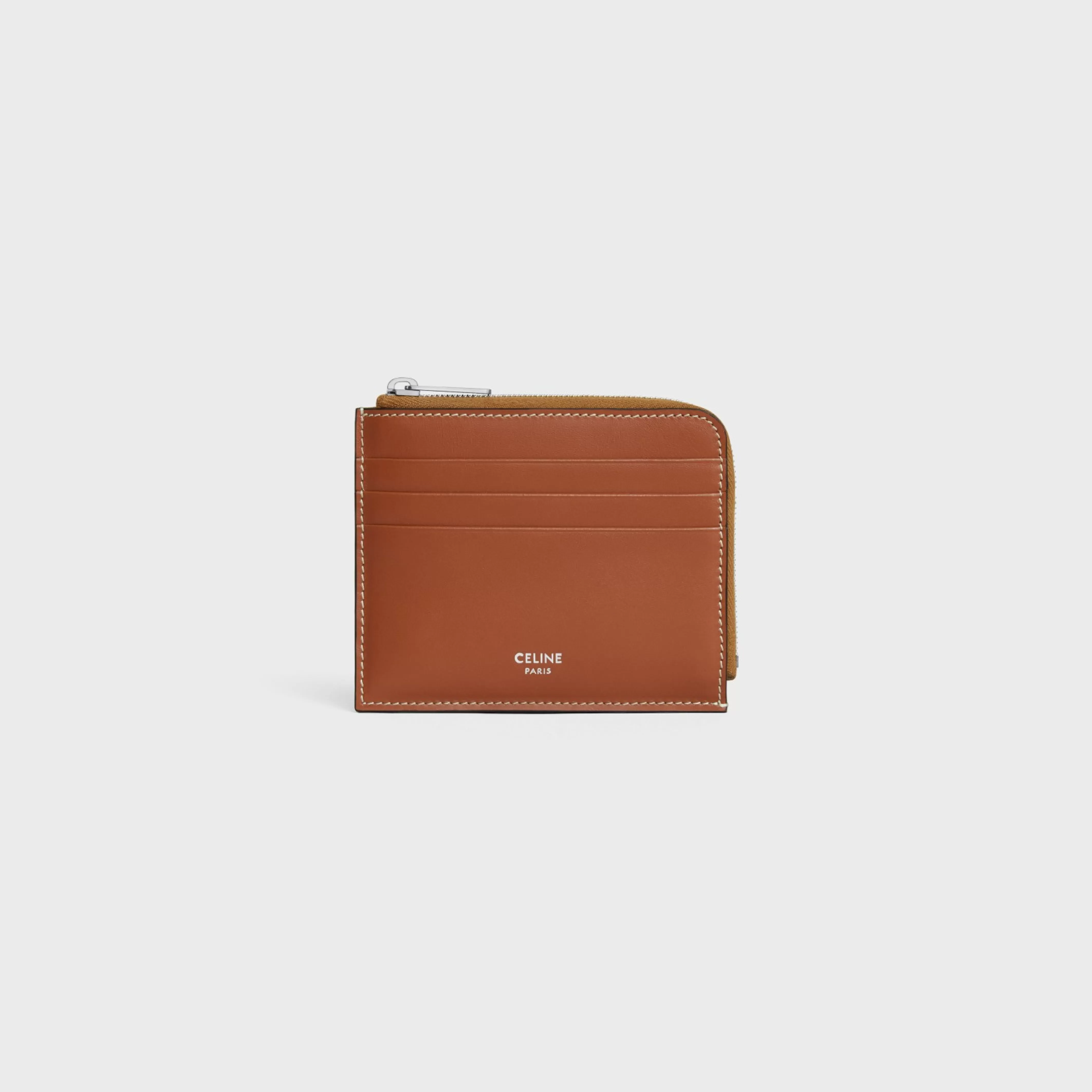 zipped card holder with purse in Triomphe Canvas and Calfskin^CELINE Online