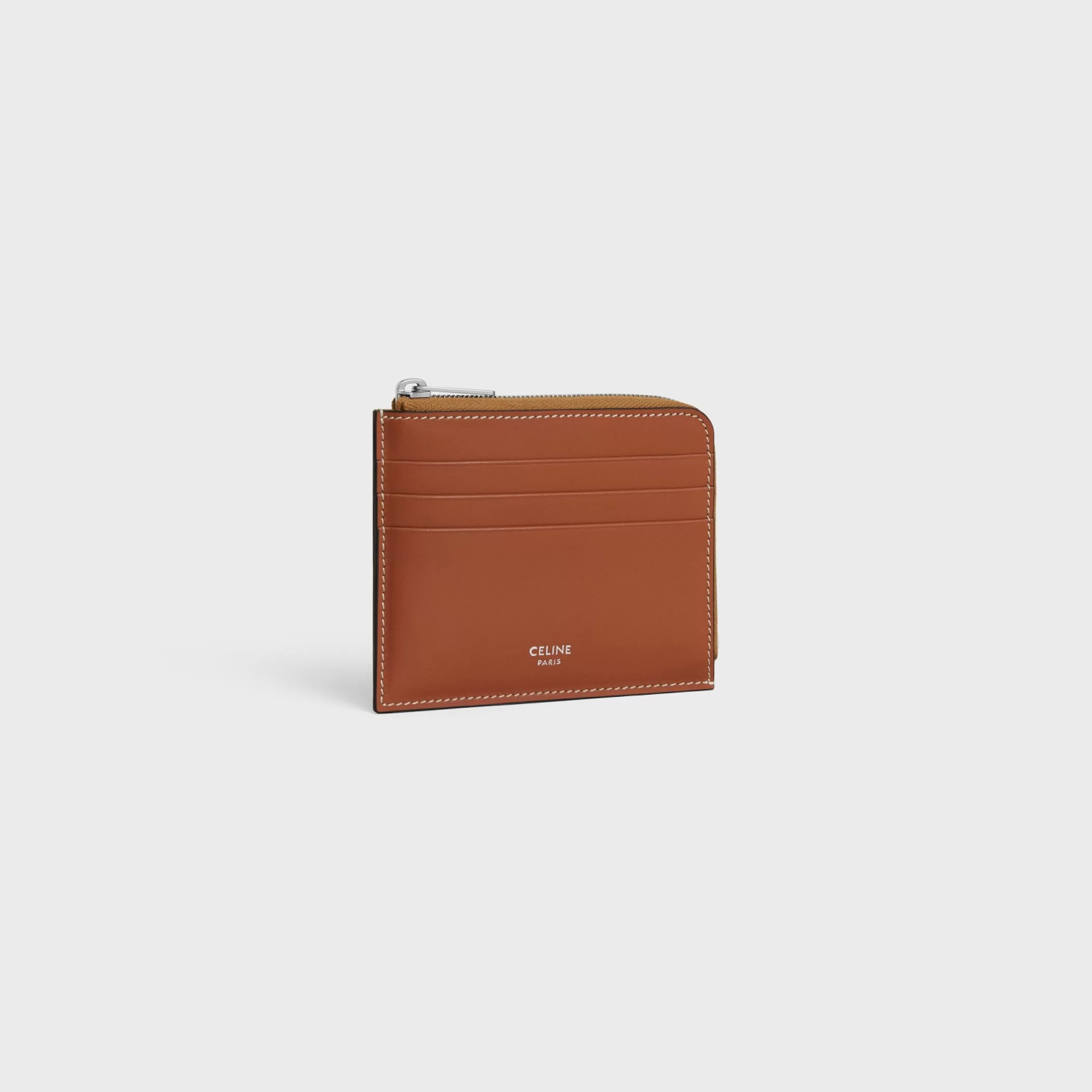 zipped card holder with purse in Triomphe Canvas and Calfskin^CELINE Online