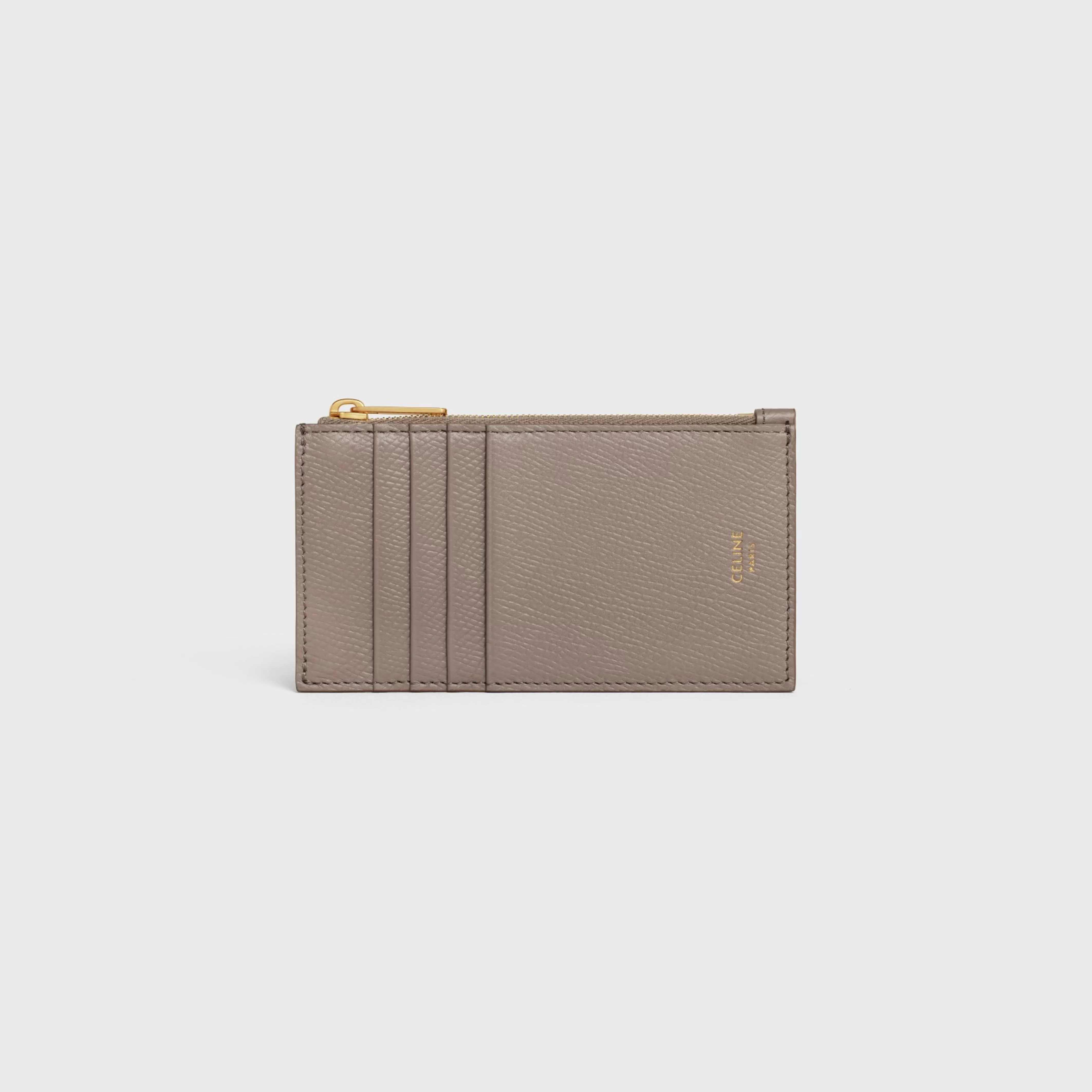 ZIPPED COMPACT CARD HOLDER ESSENTIALS in Grained Calfskin^CELINE Best