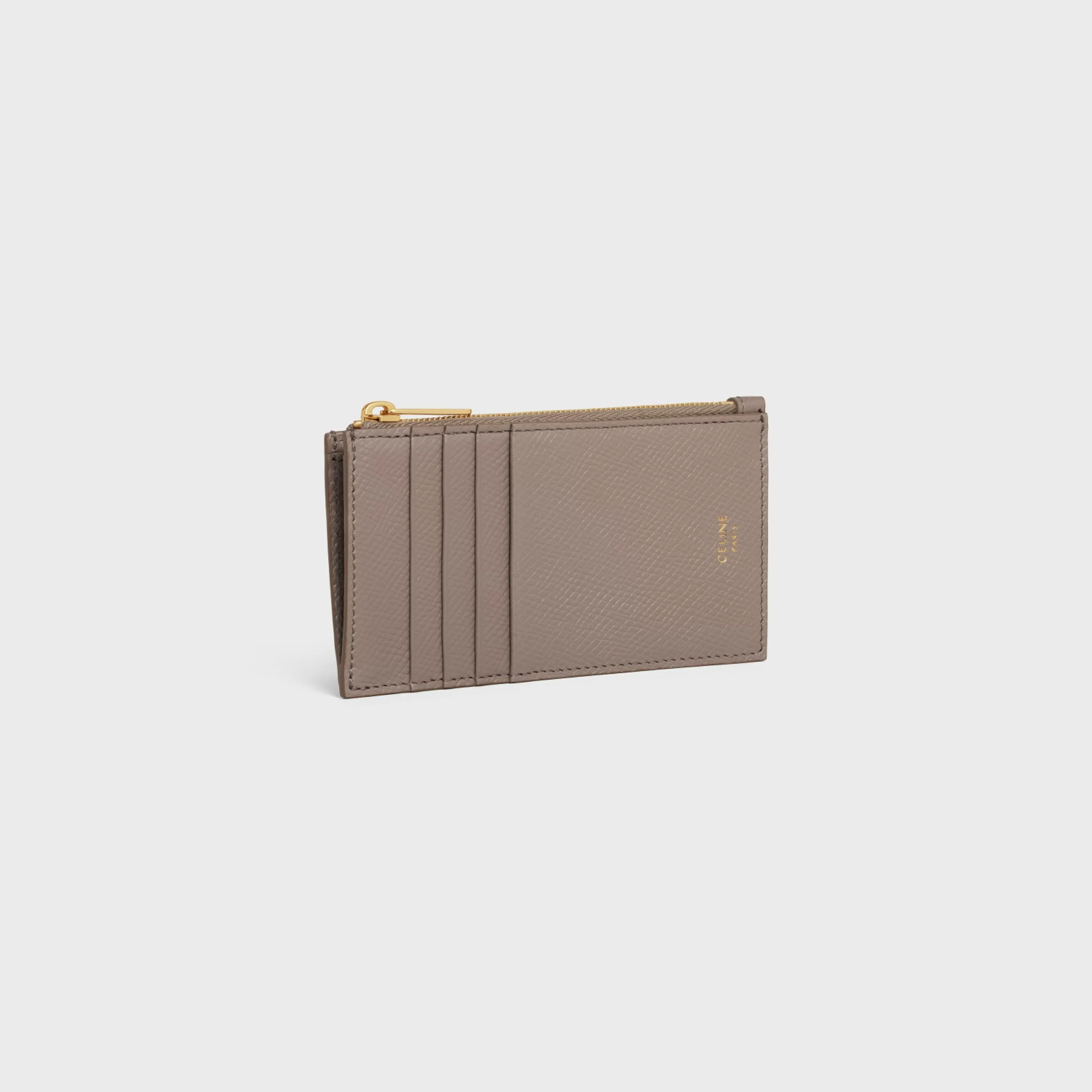 ZIPPED COMPACT CARD HOLDER ESSENTIALS in Grained Calfskin^CELINE Best