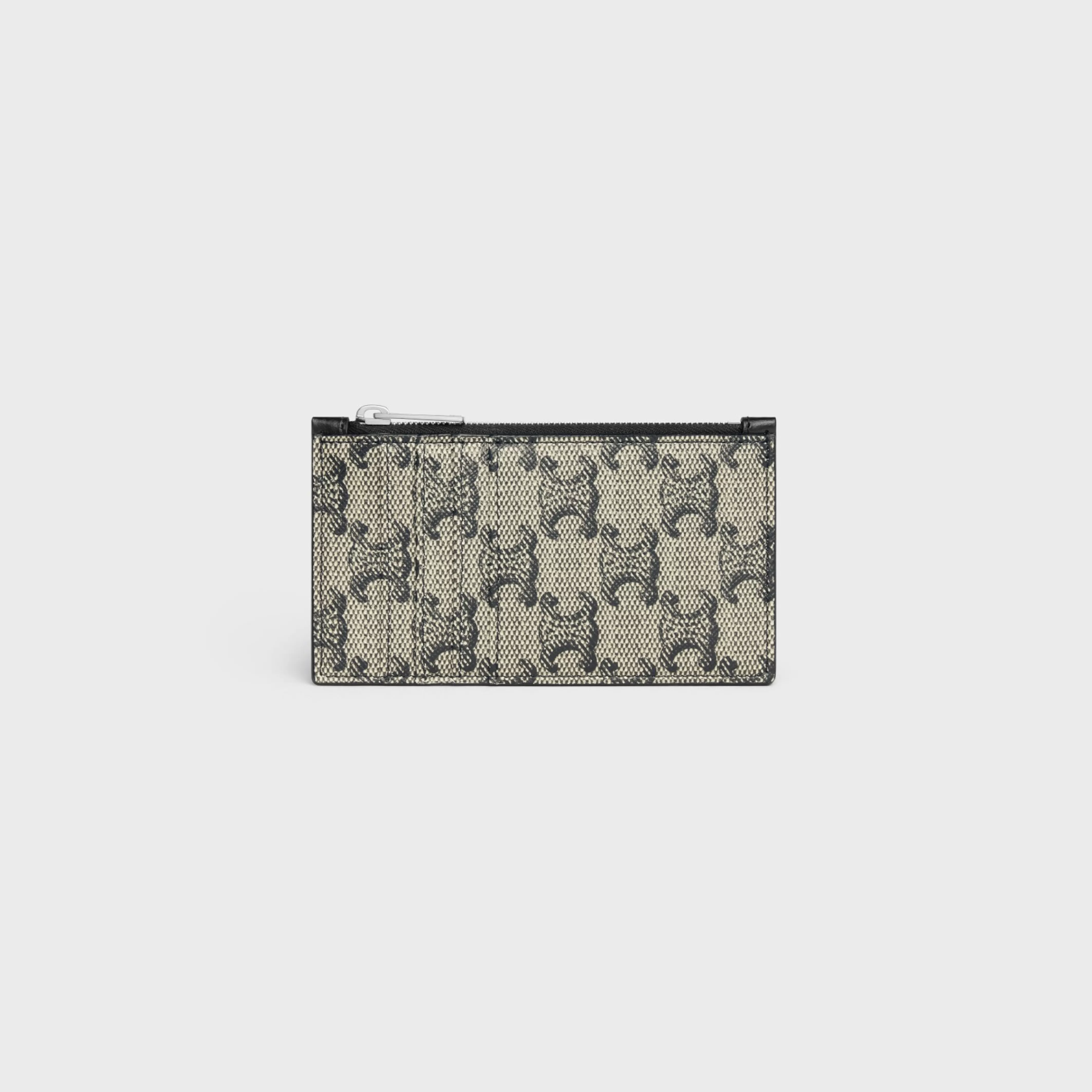 Zipped Compact Card Holder TRIOMPHE CANVAS & CALFSKIN^CELINE Best