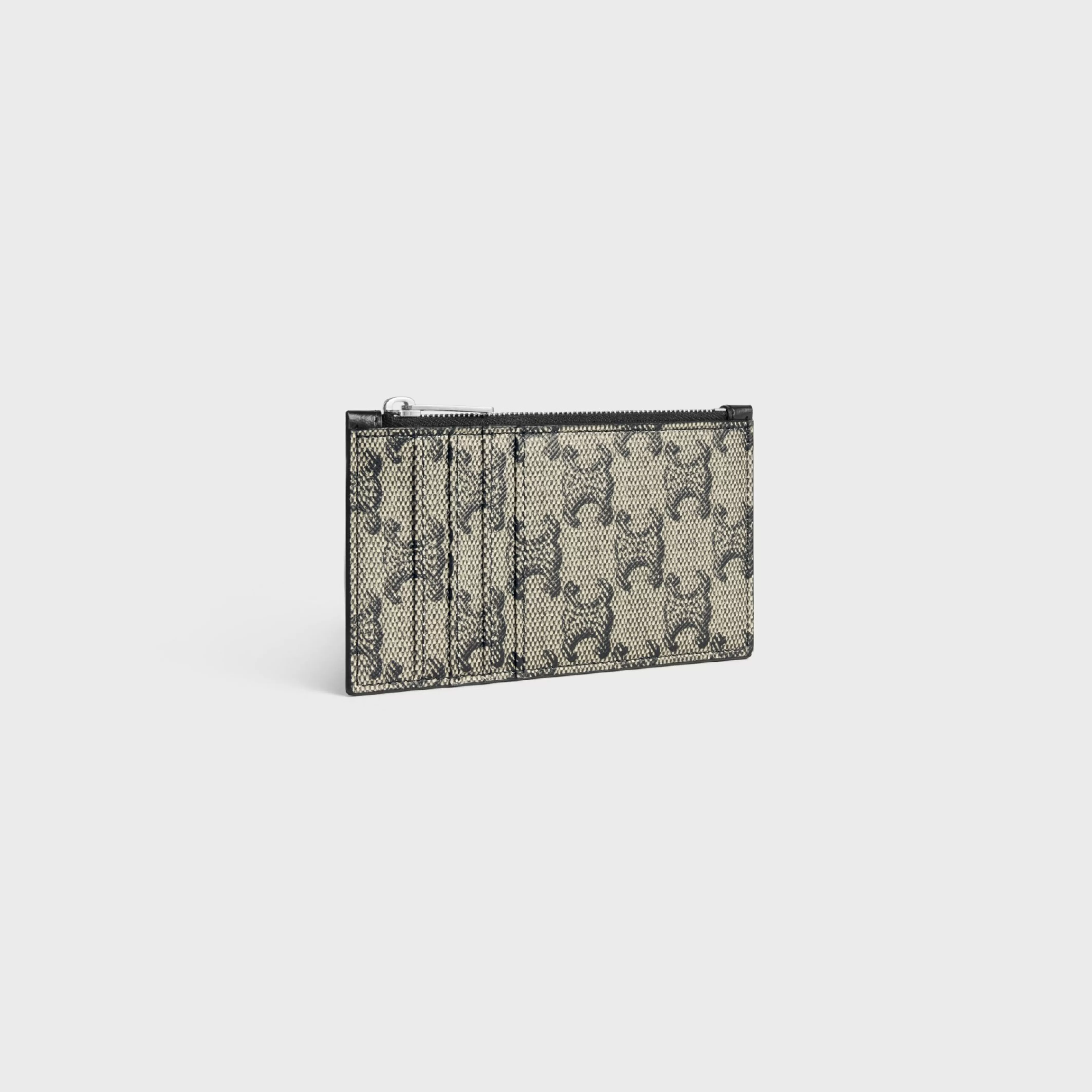 Zipped Compact Card Holder TRIOMPHE CANVAS & CALFSKIN^CELINE Best